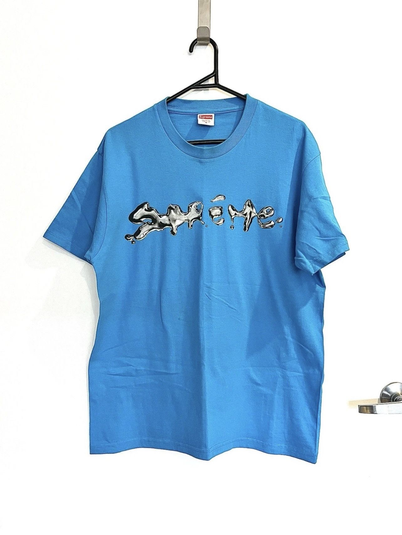 【Supreme x MM6 Maison Margiela】Liquid Blue T-Shirt Supreme MM6 Maison Margiela Liquid Blue Oversized Tee Black