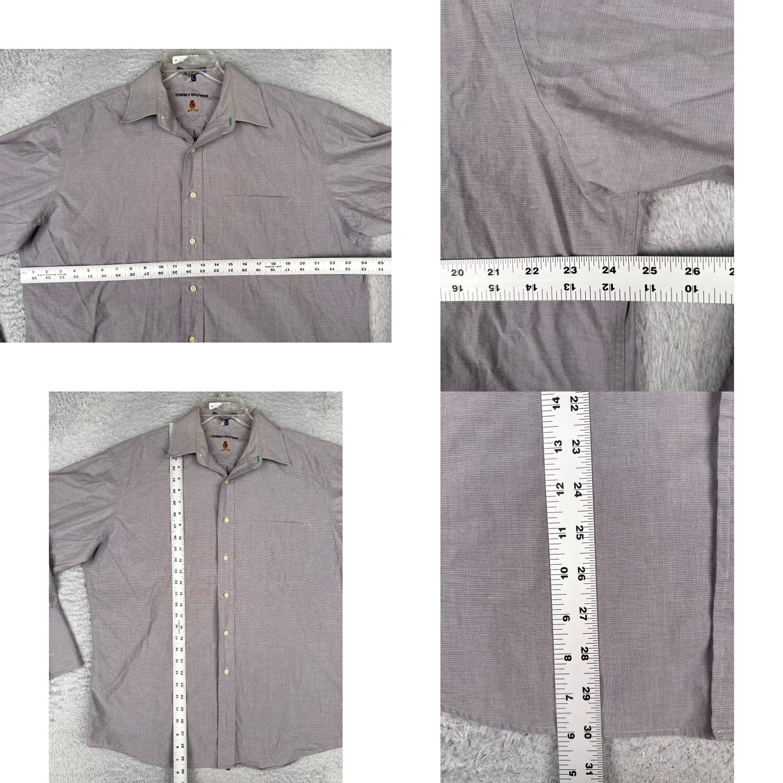Tommy Hilfiger Tommy Hilfiger Shirt Men Gray Button-Up Long Sleeve Pocket Cotton 32-33 XL Regular Button-Down Chest 44 in Size US XL / EU 56 / 4 - 8 Thumbnail