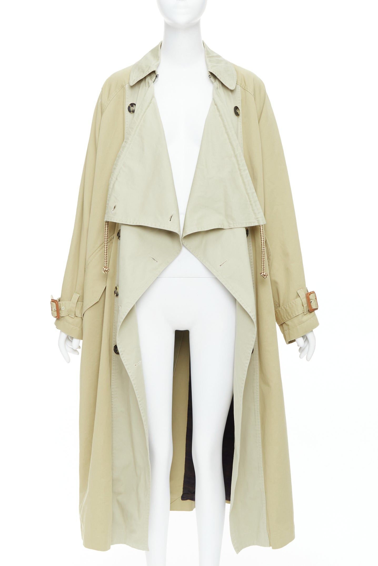 Isabel Marant ISABEL MARANT 2023 Runway Ebani beige two tone cotton drawstring trench coat FR34 XS Size XS / US 0-2 / IT 36-38 - 1 Thumbnail