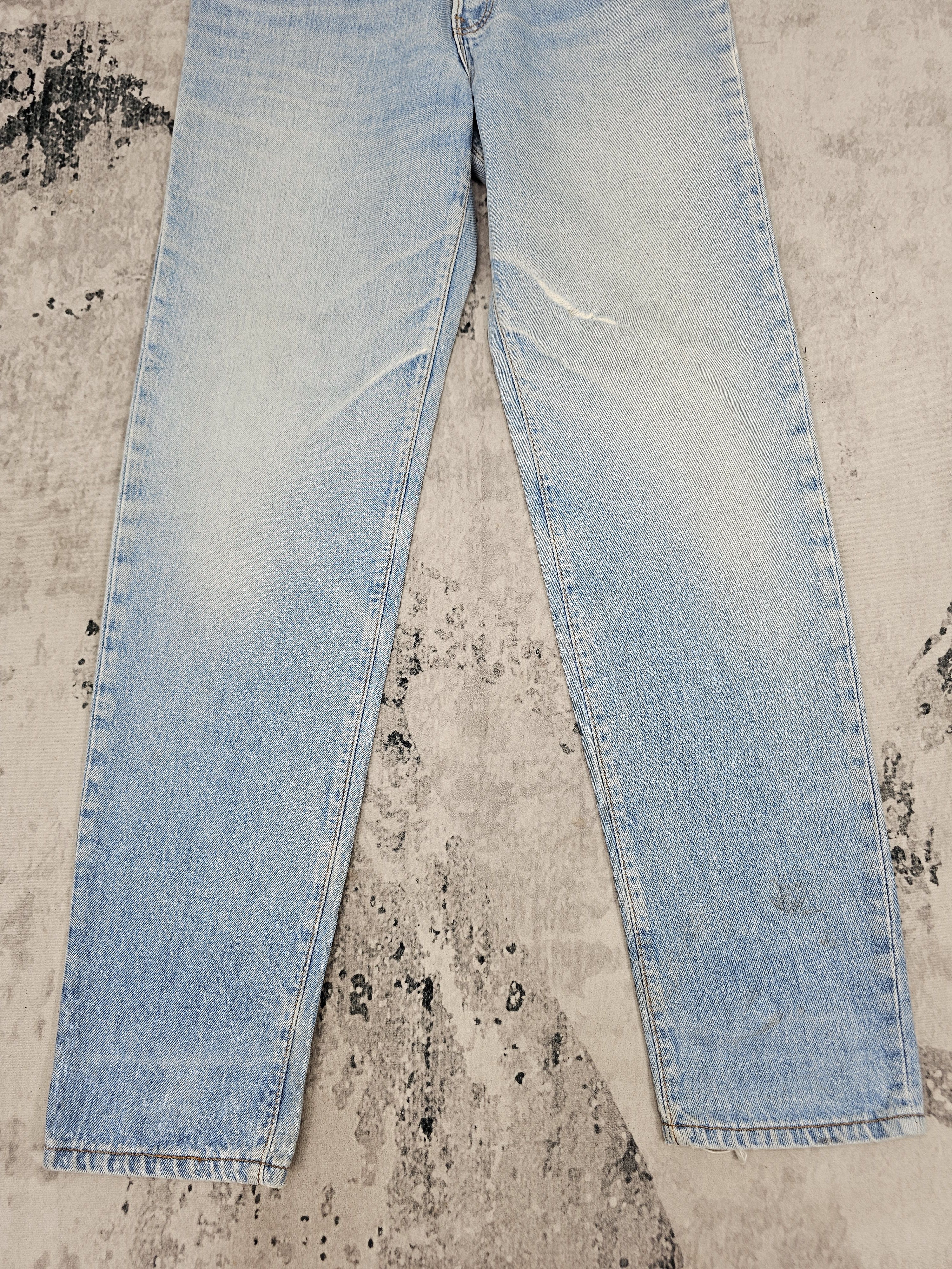 Levi's Vintage Clothing Vtg 90's LEVIS 501 Made In Usa Ripped Taper Light Blue L0530 Size US 29 - 3 Thumbnail