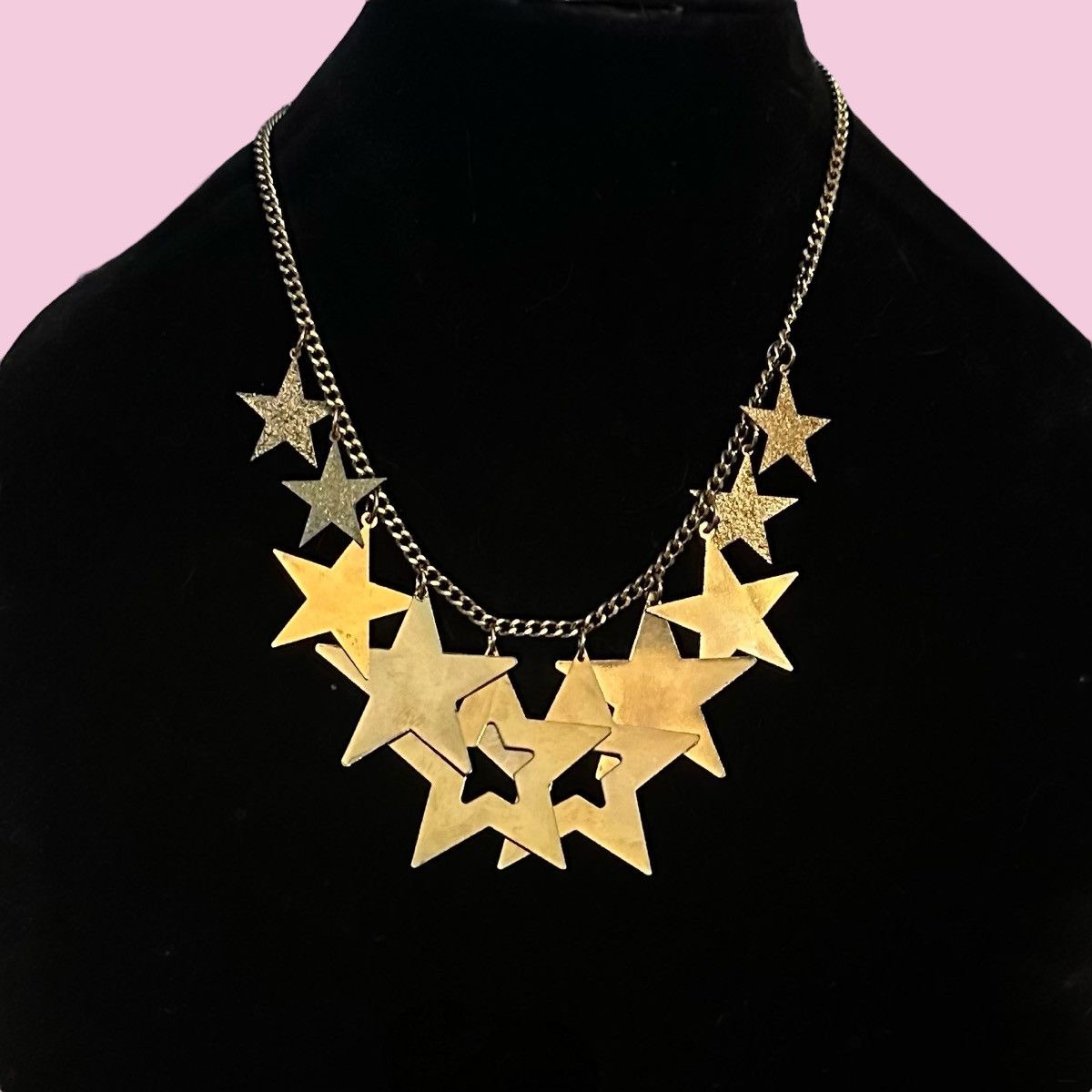 Other Reversible gold tone brown and green stars dangle necklace Size ONE SIZE - 2 Thumbnail