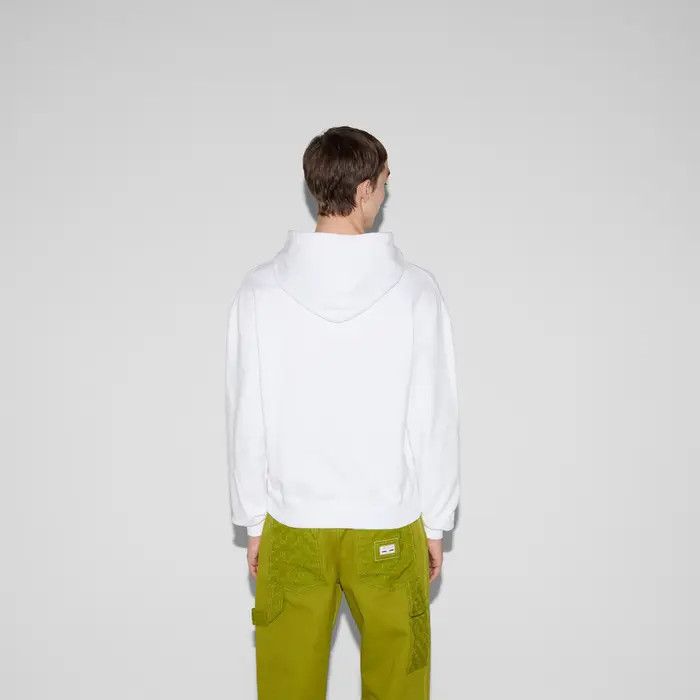 Gucci oc11z0226 Embroidered Cotton Hooded Sweatshirt in White Size US XXS / EU 40 - 4 Thumbnail