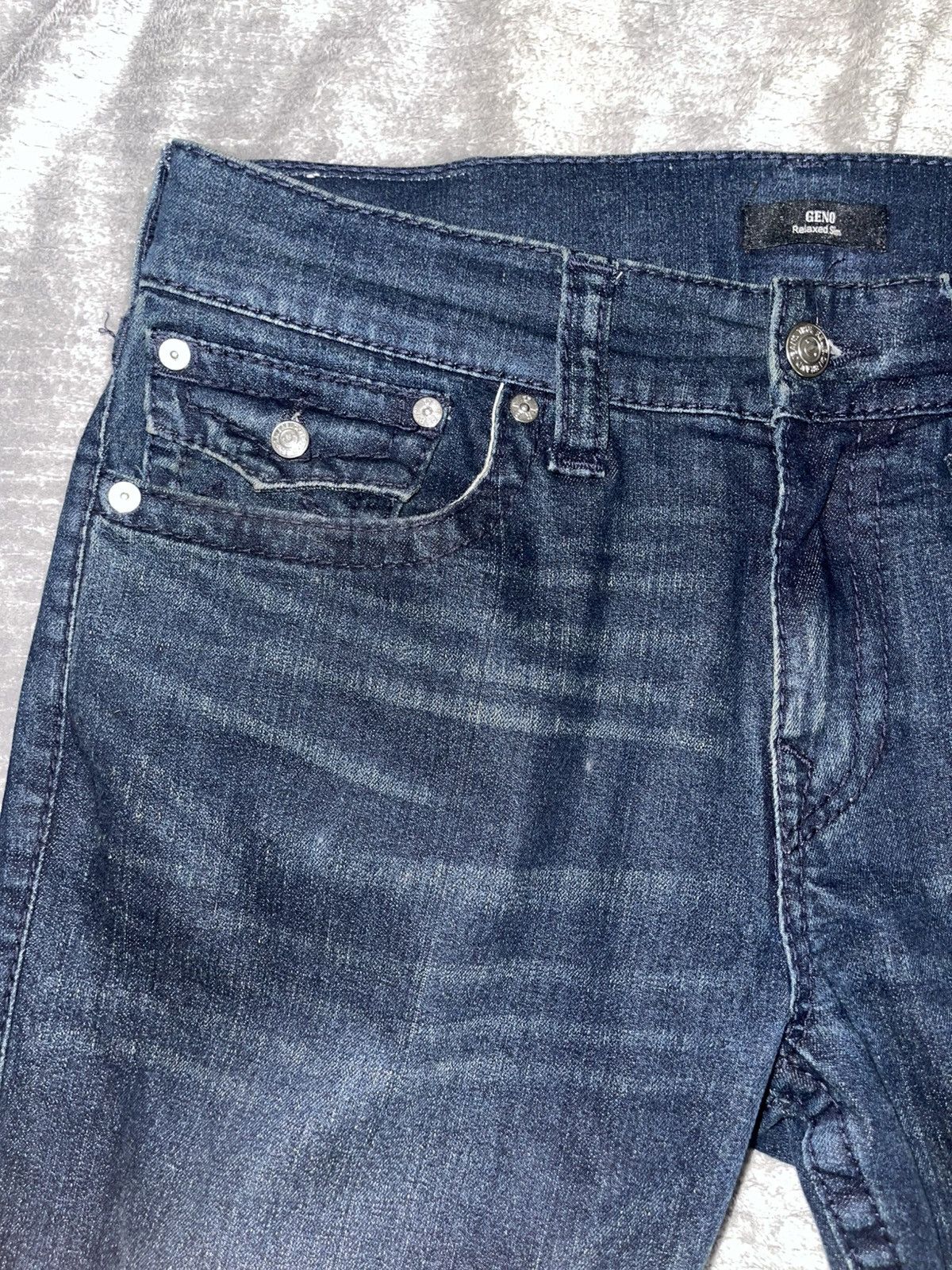 True Religion True Religion Dark Blue Denim Jeans Double Stiched Size US 33 - 5 Thumbnail