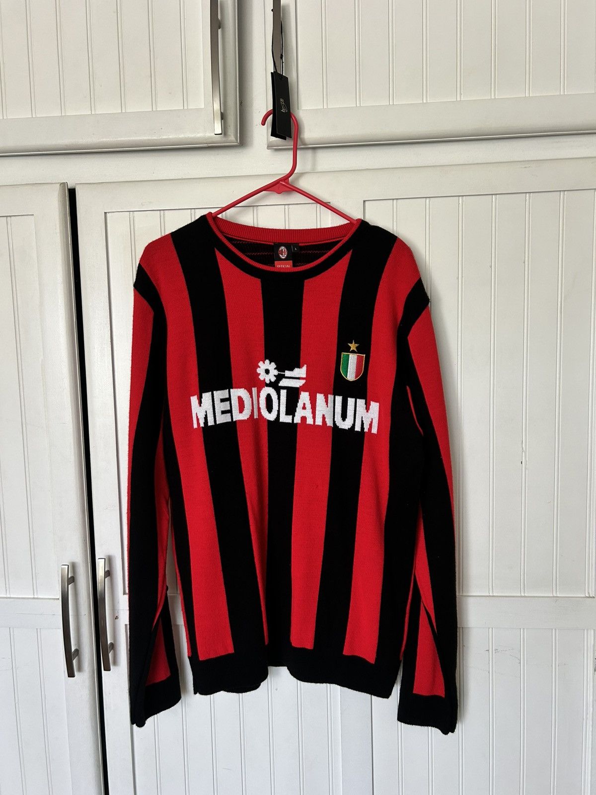 Other AC Milan “Mediolanum” Knit Sweater Red/Black Striped Size L Size US L / EU 52-54 / 3 - 1 Thumbnail