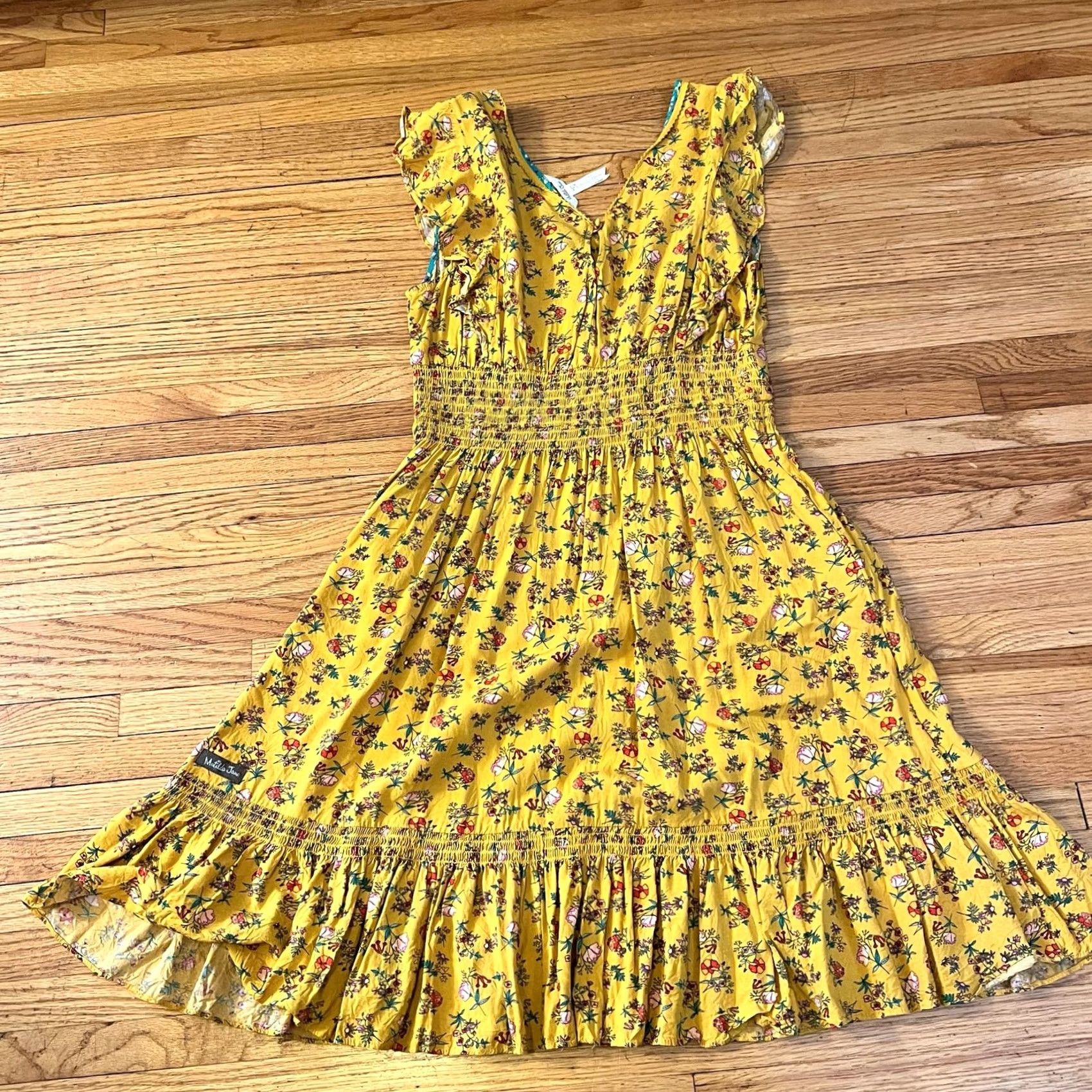 Vintage Matilda Jane Dress Brilliant Daydream Fantasy Mustard Yellow Floral S Womens Dress Knee Length Fit & Flare Size S / US 4 / IT 40 - 3 Thumbnail