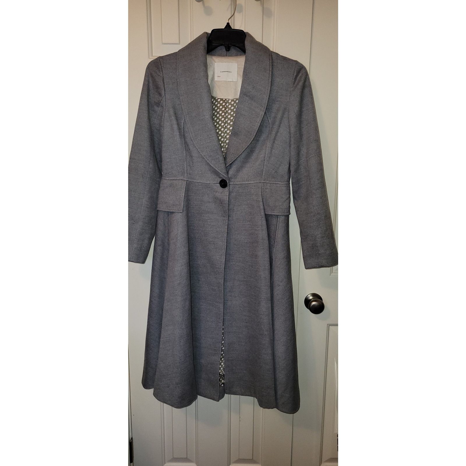 Anthropologie New Anthropologie Shawl Collar Midi Coat $285 GRAY Size 4 Size S / US 4 / IT 40 - 4 Thumbnail