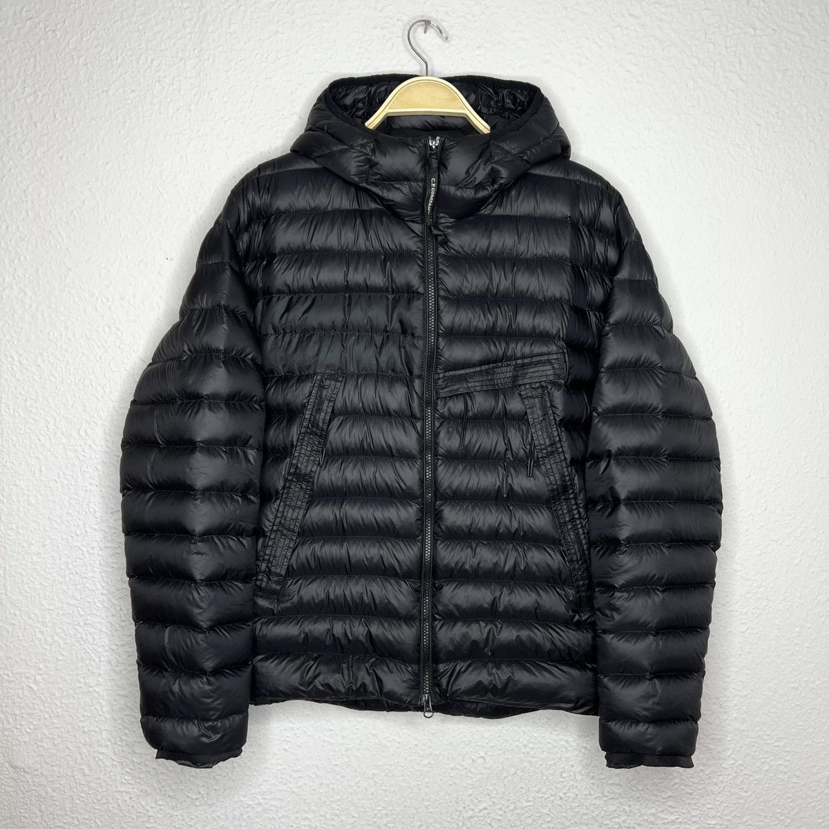 image of C P Company Cp Company Goggle Puffer Down Jacket Hooded Nylon Black, Men's (Size Large)