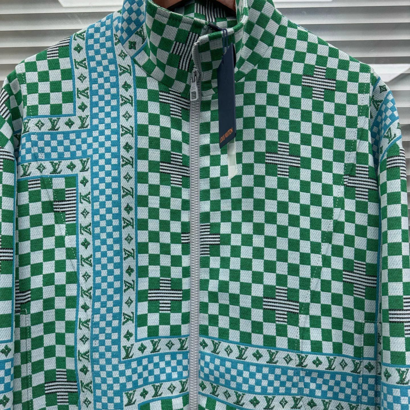 Louis Vuitton LV Green Checkered Zip Jacket - NewmSize 44, Celebrity Style Size US S / EU 44-46 / 1 - 3 Thumbnail