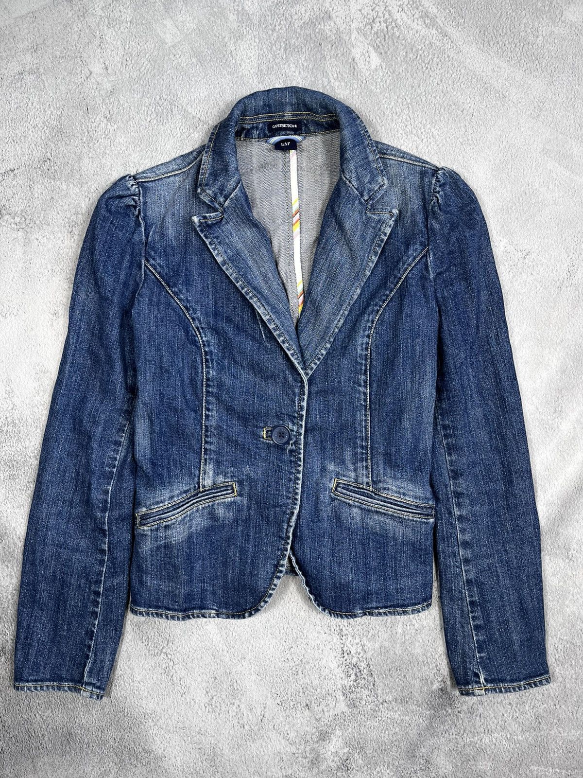 Gap × Vintage Vintage Y2K Gap denim jacket blazer 00s style size 6 Size XS / US 0-2 / IT 36-38 - 1 Thumbnail