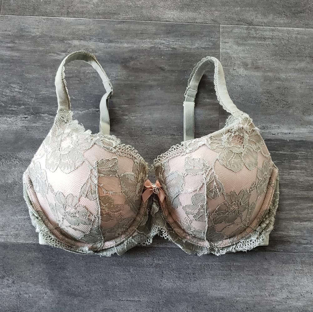 Designer Sage Lace Detailed VS Demi Bustier Bra Size ONE SIZE - 1 Thumbnail