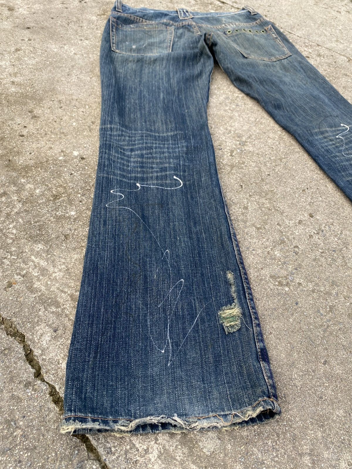Japanese Brand × KMRii ROOTTHREE Painter Studded Flare Jeans Size US 32 / EU 48 - 6 Thumbnail
