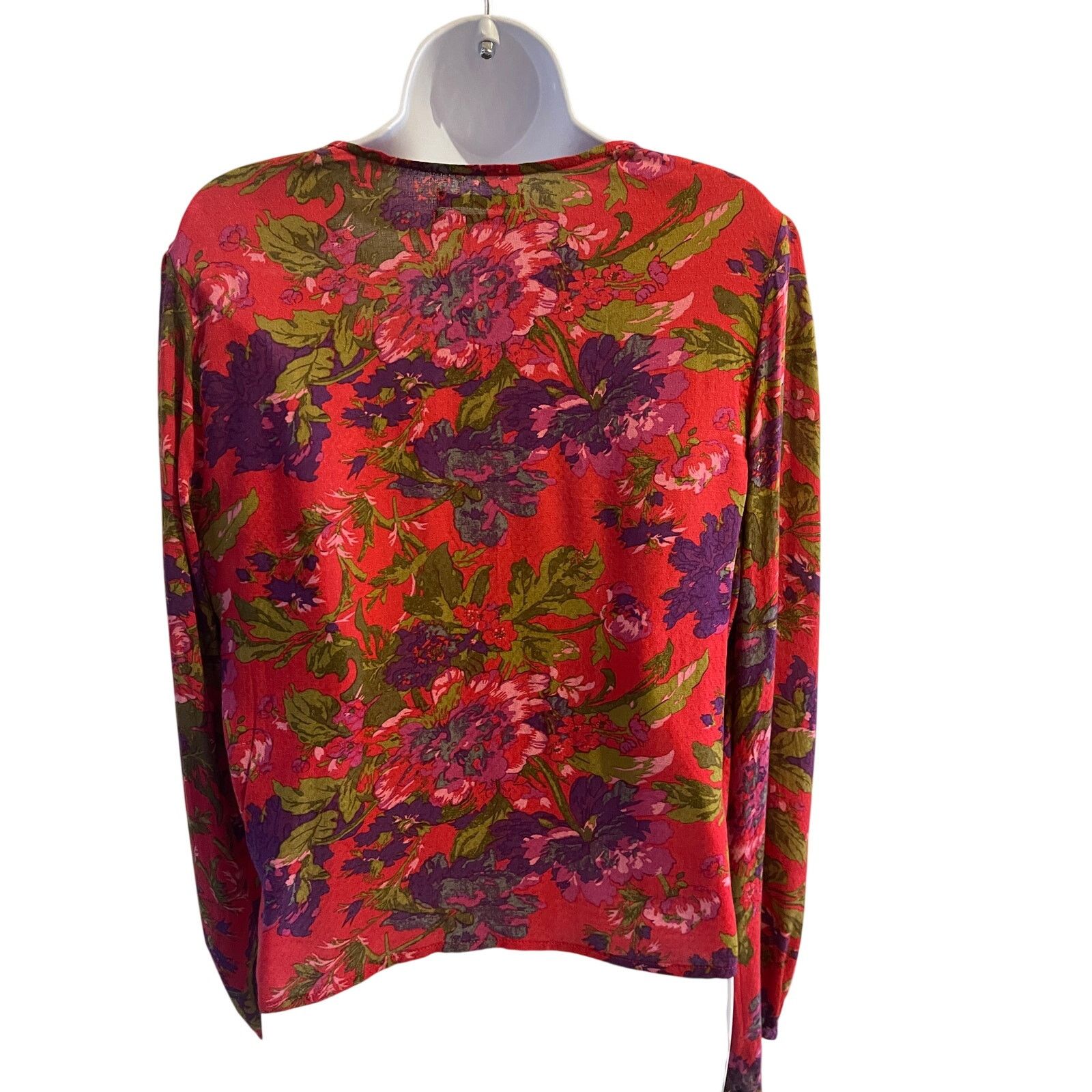 Urban Outfitters Urban Outfitters Red Floral Wrap Blouse Long Sleeve Size L Size L / US 10 / IT 46 - 3 Thumbnail