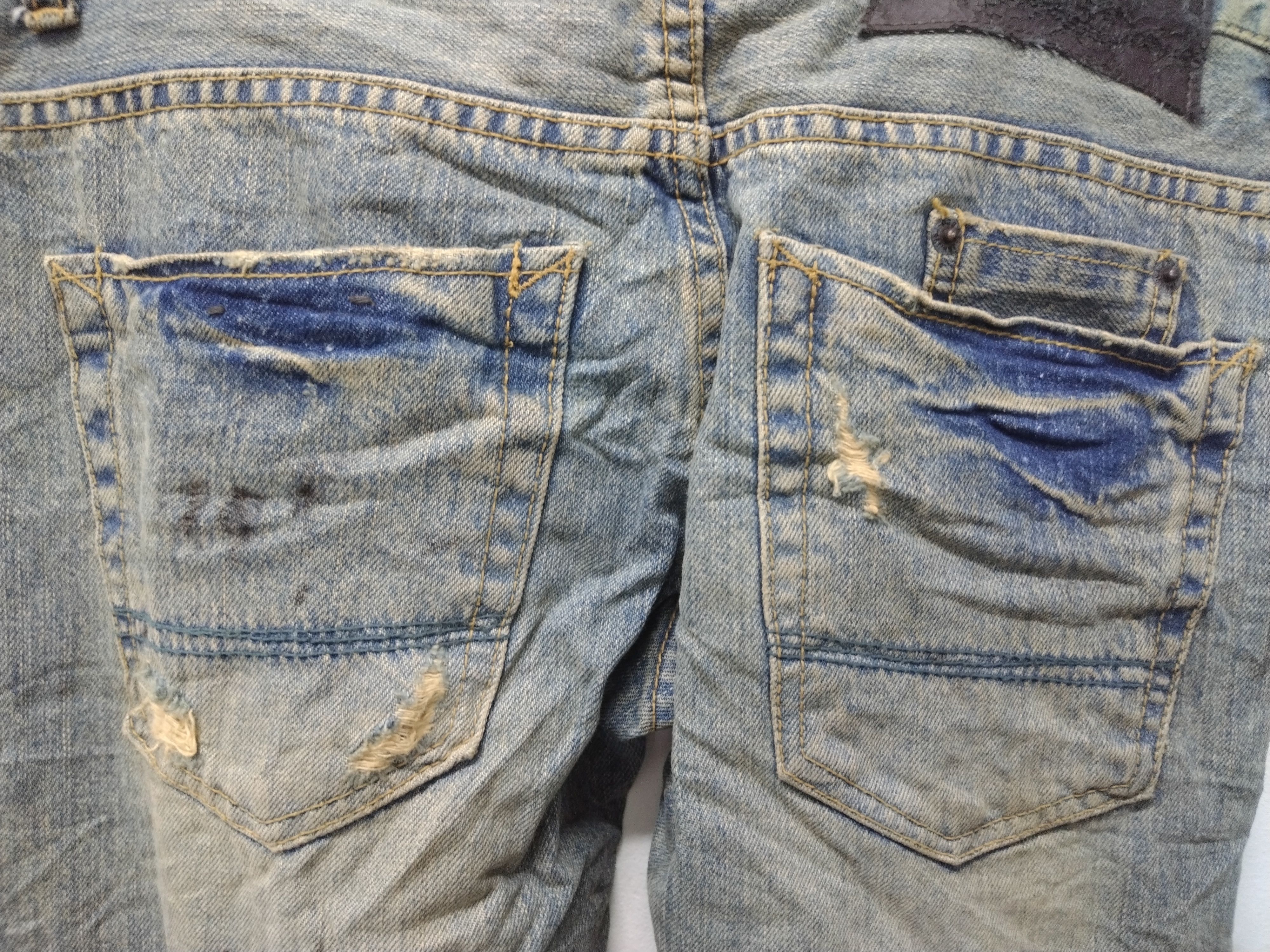 Japanese Brand × Johnbull Crazy Cool Vtg distressed Trash Flared Design John Bull Jean Size US 30 / EU 46 - 20 Thumbnail