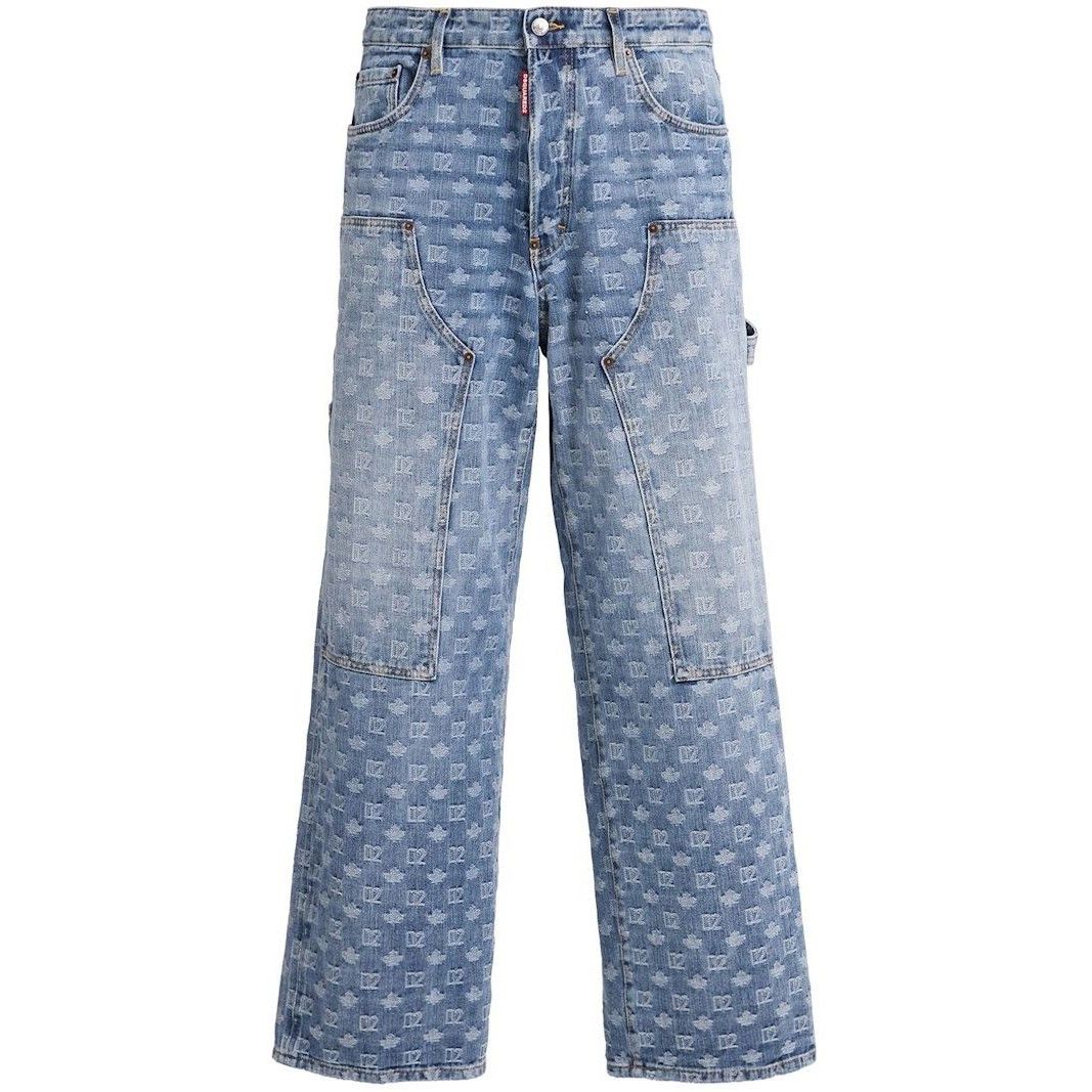 Dsquared2 DSQUARED2 Baggy Carpenter Blue Denim Jeans New & Authentic ( Size US 34 / EU 50 - 1 Thumbnail
