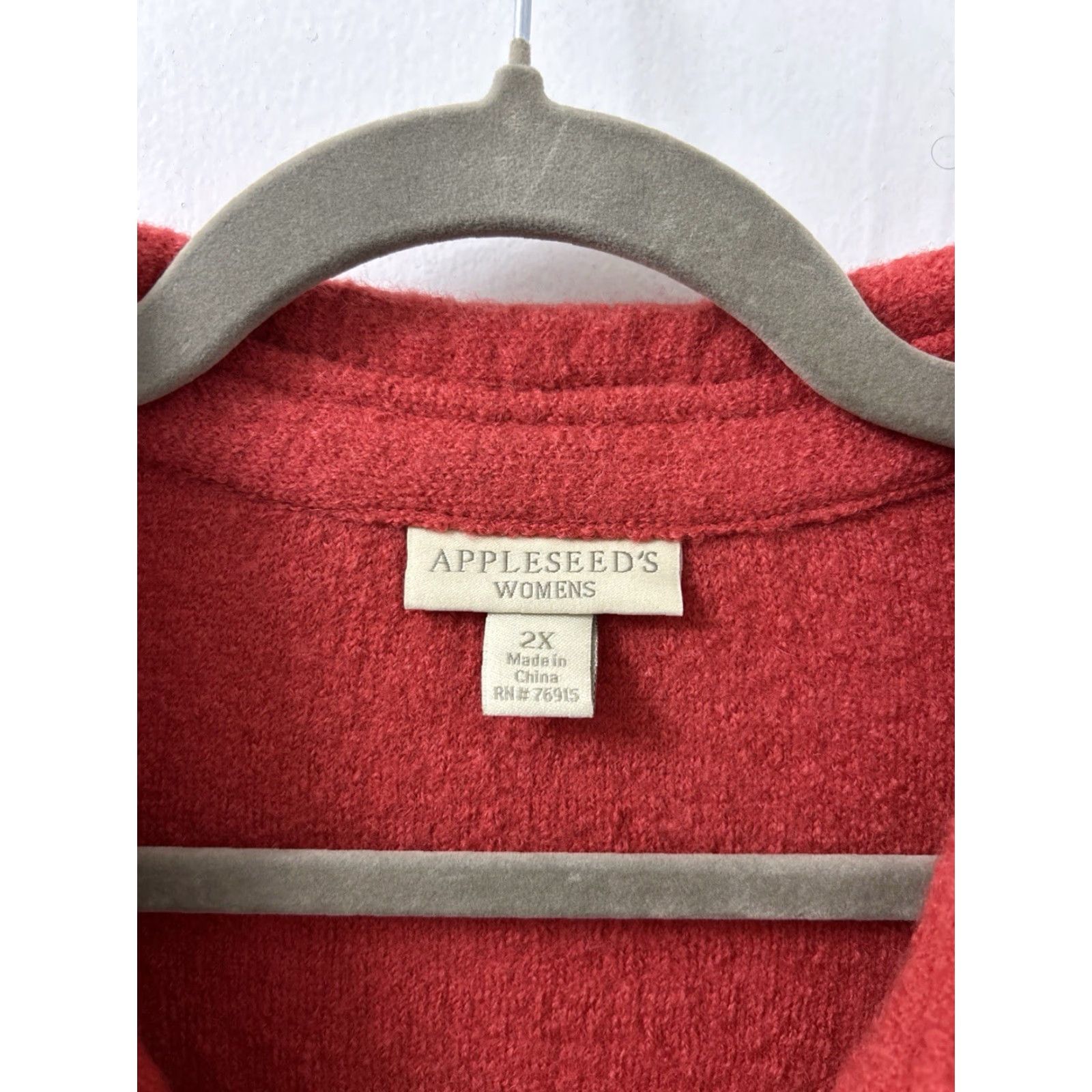 Vintage VINTAGE Appleseed's Shirt Jacket Womens 2X Red 100% Wool Button-Front Long Sleeve Coat Size XXL / US 16-18 / IT 52-54 - 5 Thumbnail