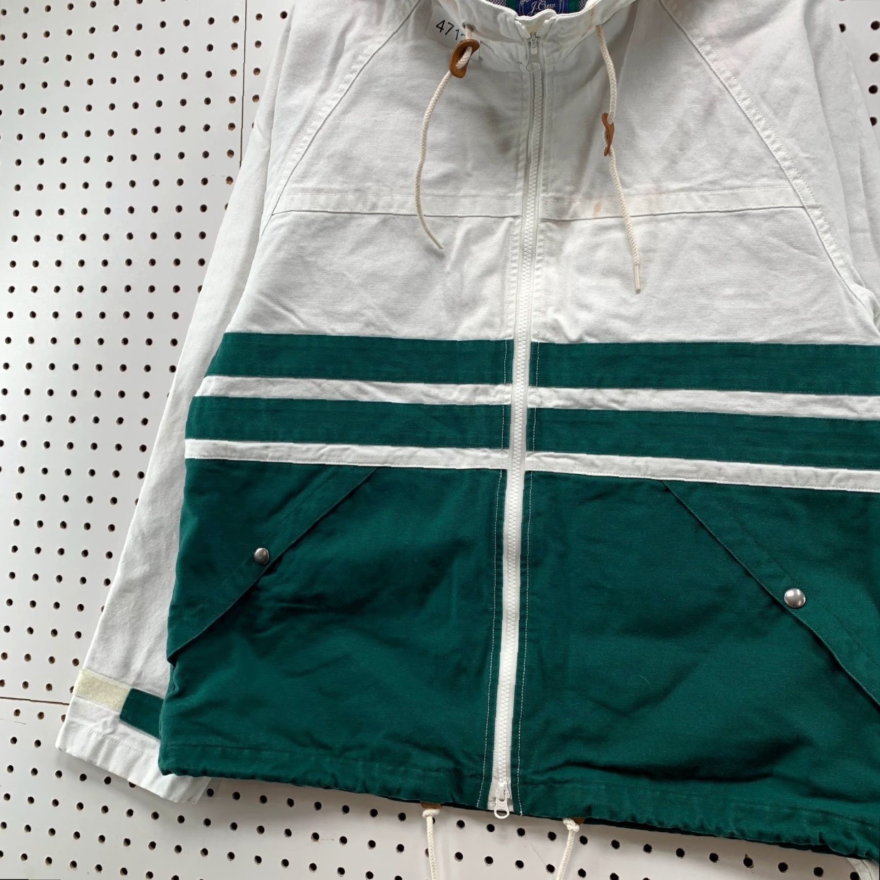 J.Crew J.CREW Jacket Mens Large White Canvas Sportsmen Topsail Colorblock Heavy Thick Size US L / EU 52-54 / 3 - 5 Thumbnail