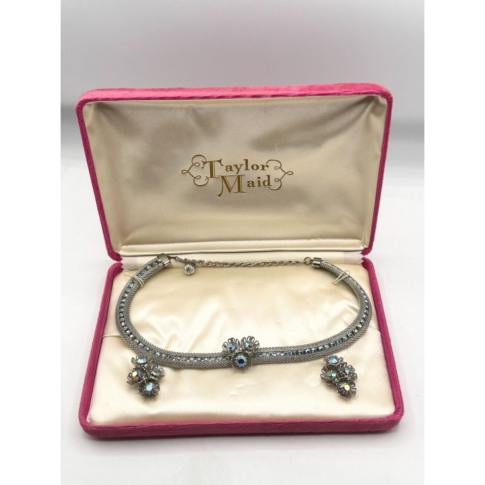 Vintage Vintage Taylor Maid Rhinestone floral necklace & earrings De Size ONE SIZE - 4 Thumbnail
