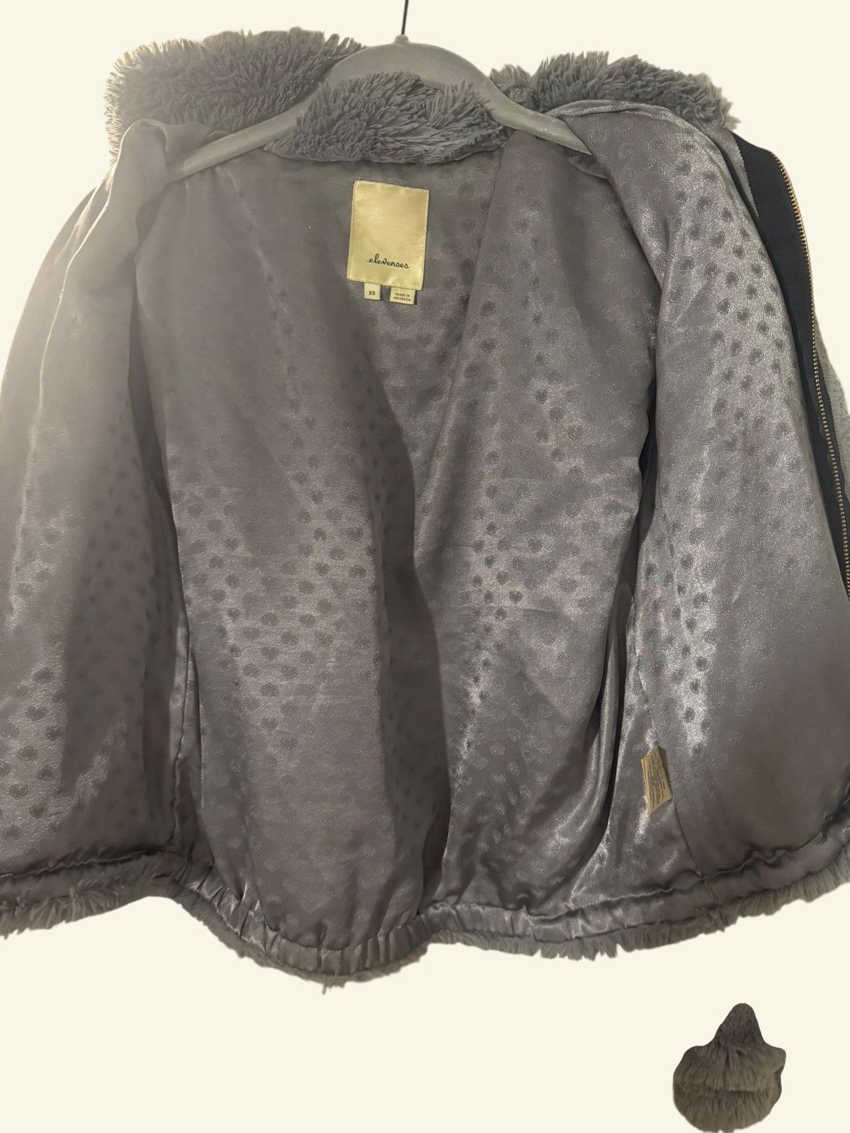 Anthropologie Elevensees Anthropologie Faux Fur Teddy Jacket Gray XS Cozy Size XS / US 0-2 / IT 36-38 - 5 Thumbnail