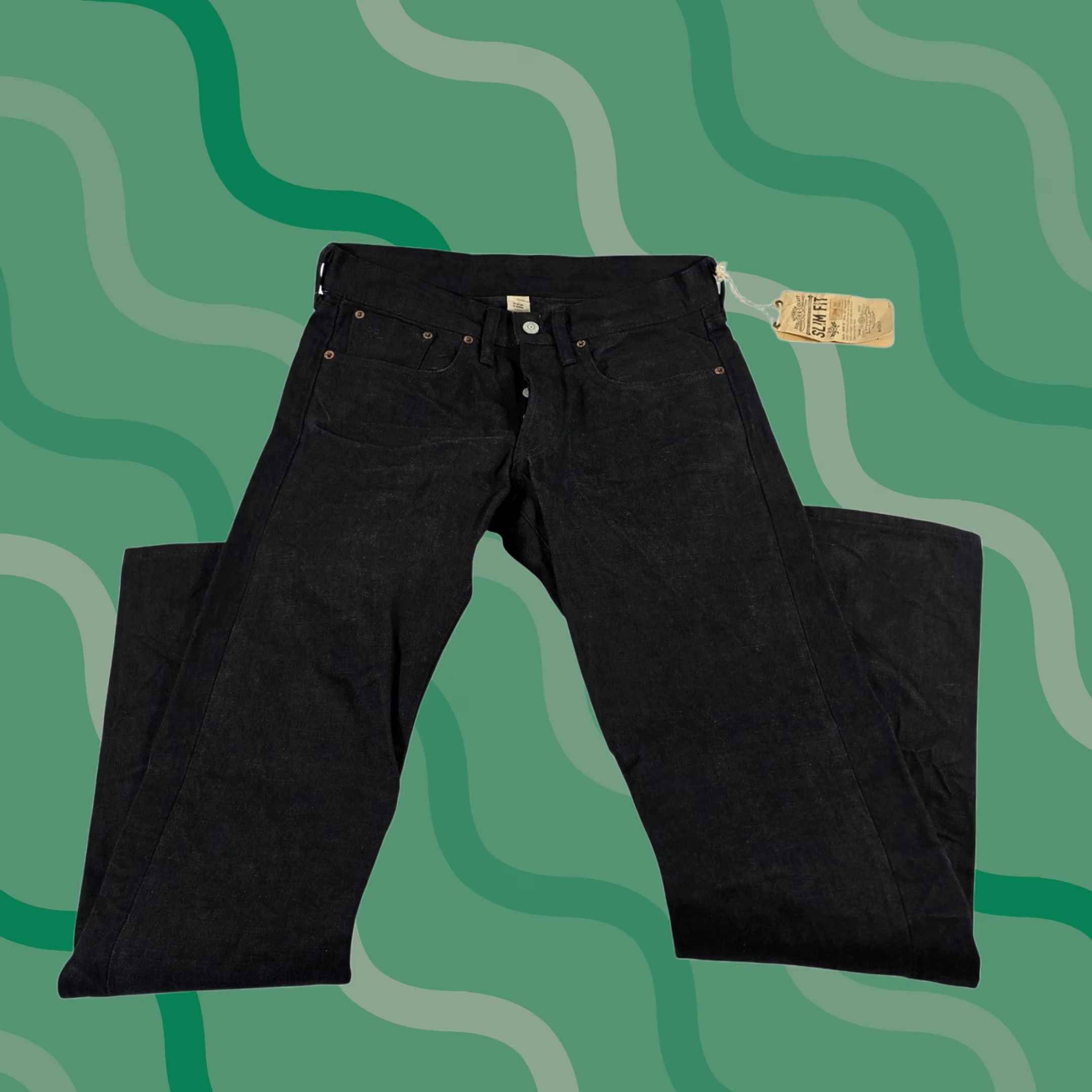 Rrl Double Rl Mens Slim Fit Black Japan Woven Selvedge Denim Jeans 29x32 Usa, Men's