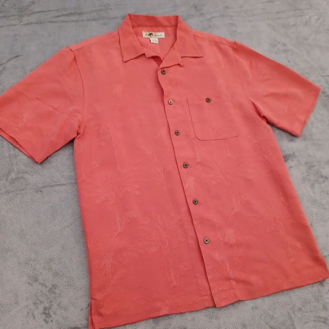 Pinko Joe Marlin Shirt Mens L Pink Floral Short Sleeve Button Up Rayon Size US L / EU 52-54 / 3 - 4 Thumbnail