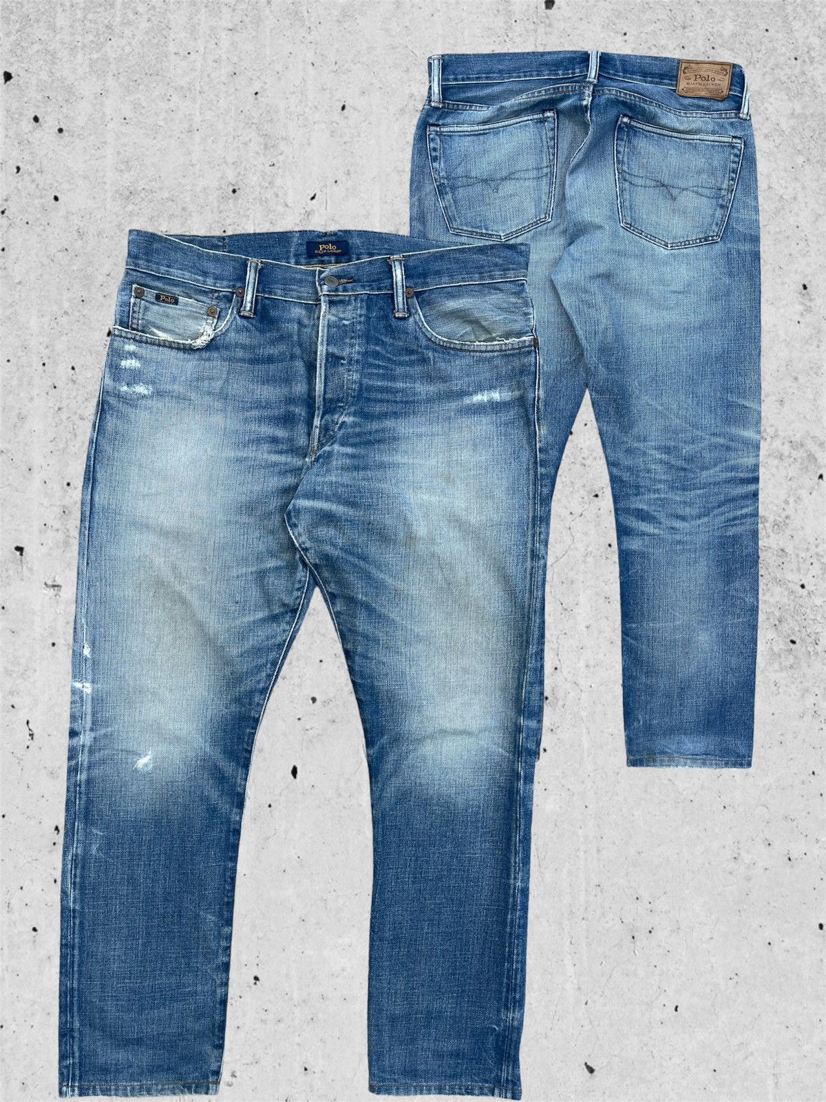Polo Ralph Lauren 🔥 Polo Ralph Lauren Distressed Denim Vintage W35🔥 Size US 35 - 1 Thumbnail
