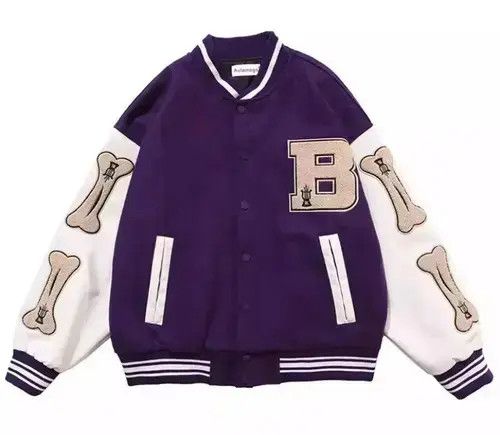 Other Bone Patchwork Varsity Jacket Size US L / EU 52-54 / 3 - 2 Thumbnail