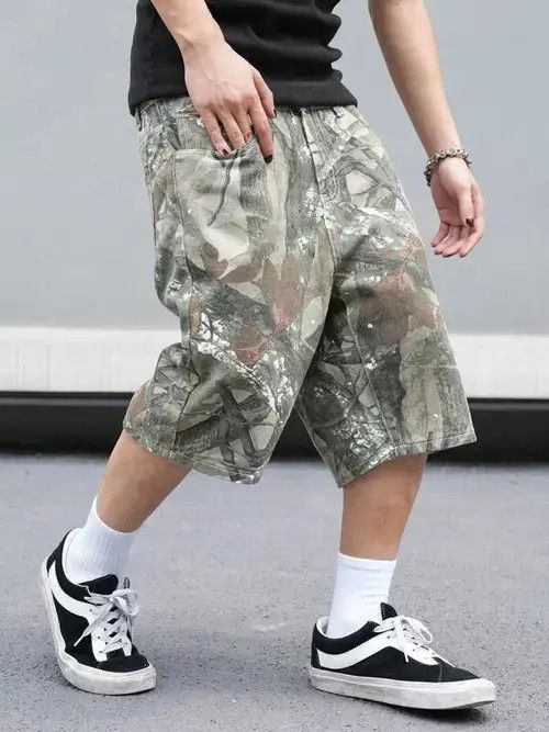 Other Camo Cargo Y2k Shorts Jorts Denim Size US 32 / EU 48 - 1 Thumbnail