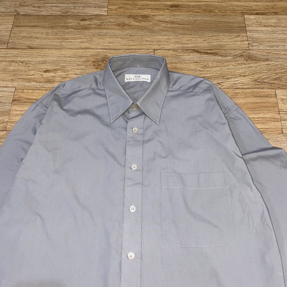 Balenciaga Balenciaga Gray Button Up LS Shirt Size US XL / EU 56 / 4 - 3 Thumbnail