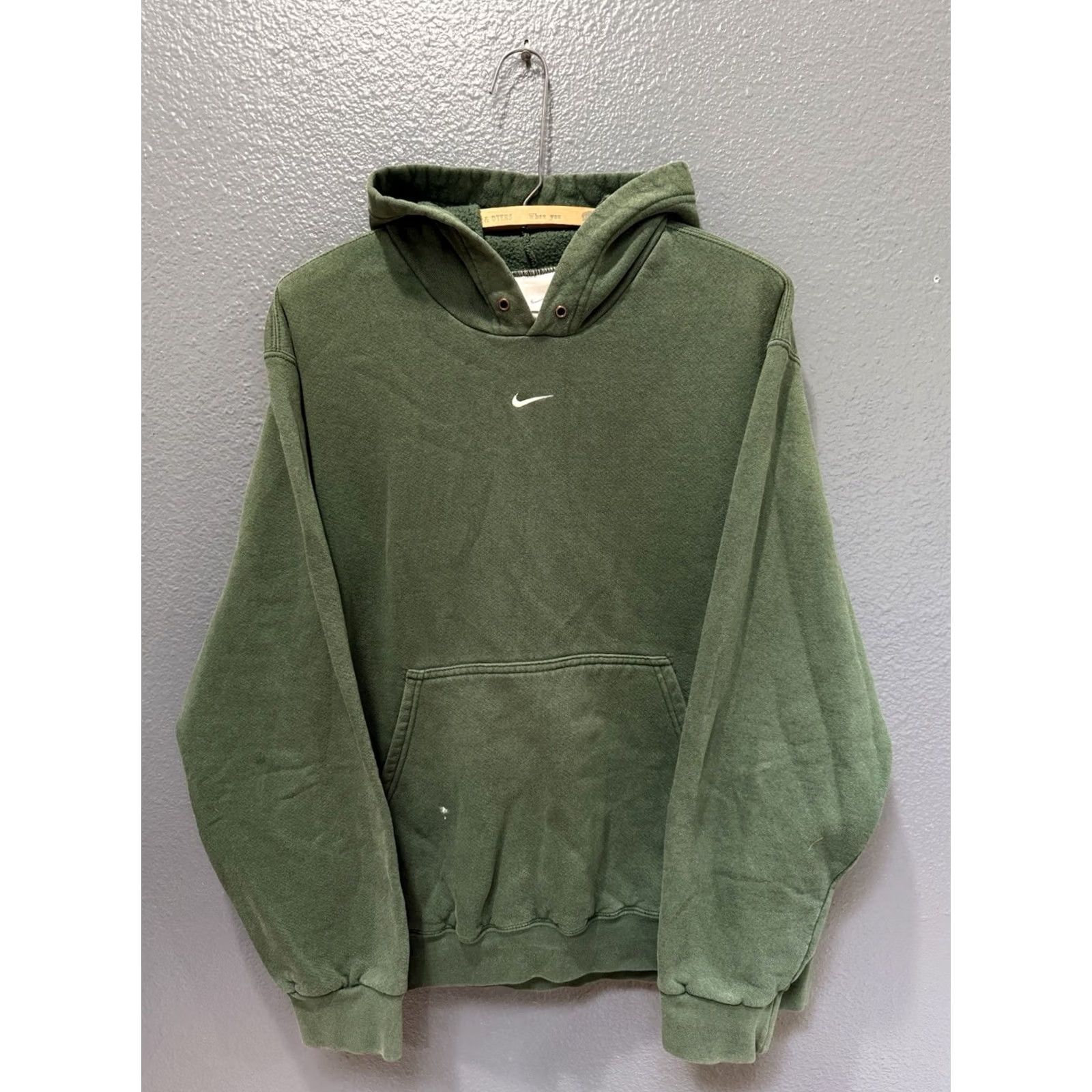 Nike VINTAGE Nike Center Check Swoosh Forest Green Hoodie Mens M Size Medium Pullover Check Pattern Size US M / EU 48-50 / 2 - 3 Thumbnail