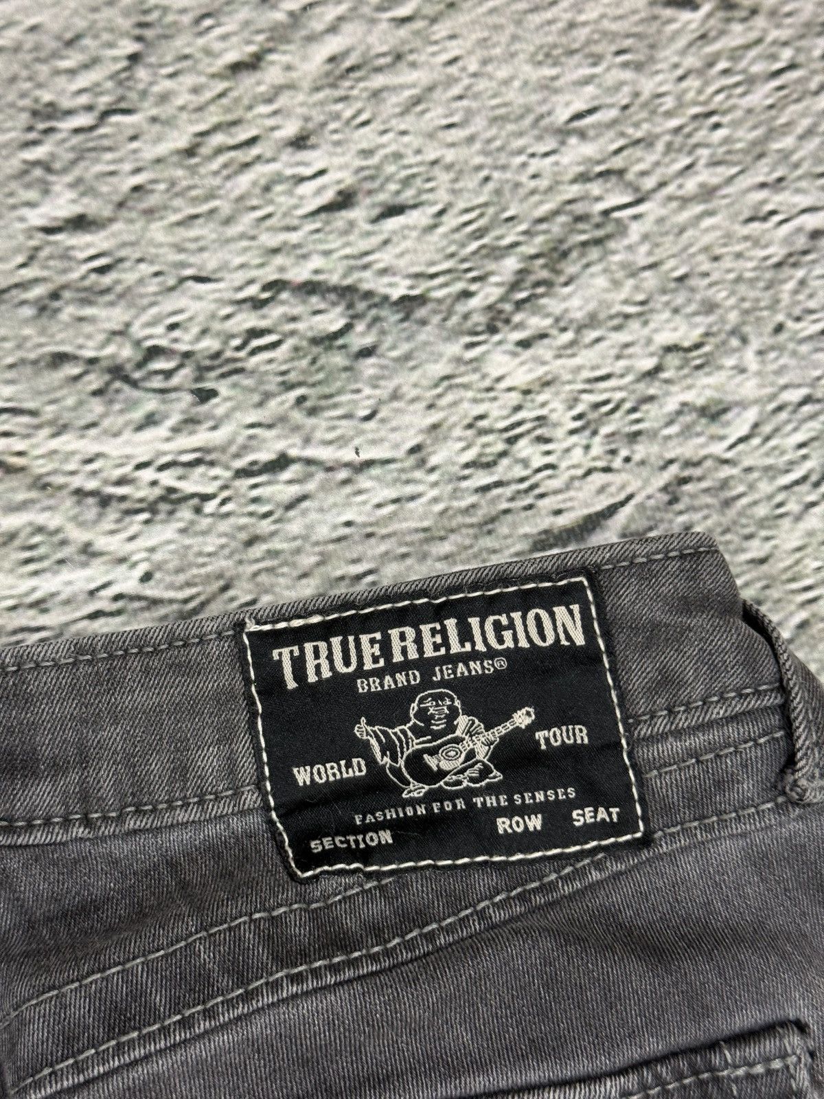 True Religion jeans grey thick stitching Joey flared