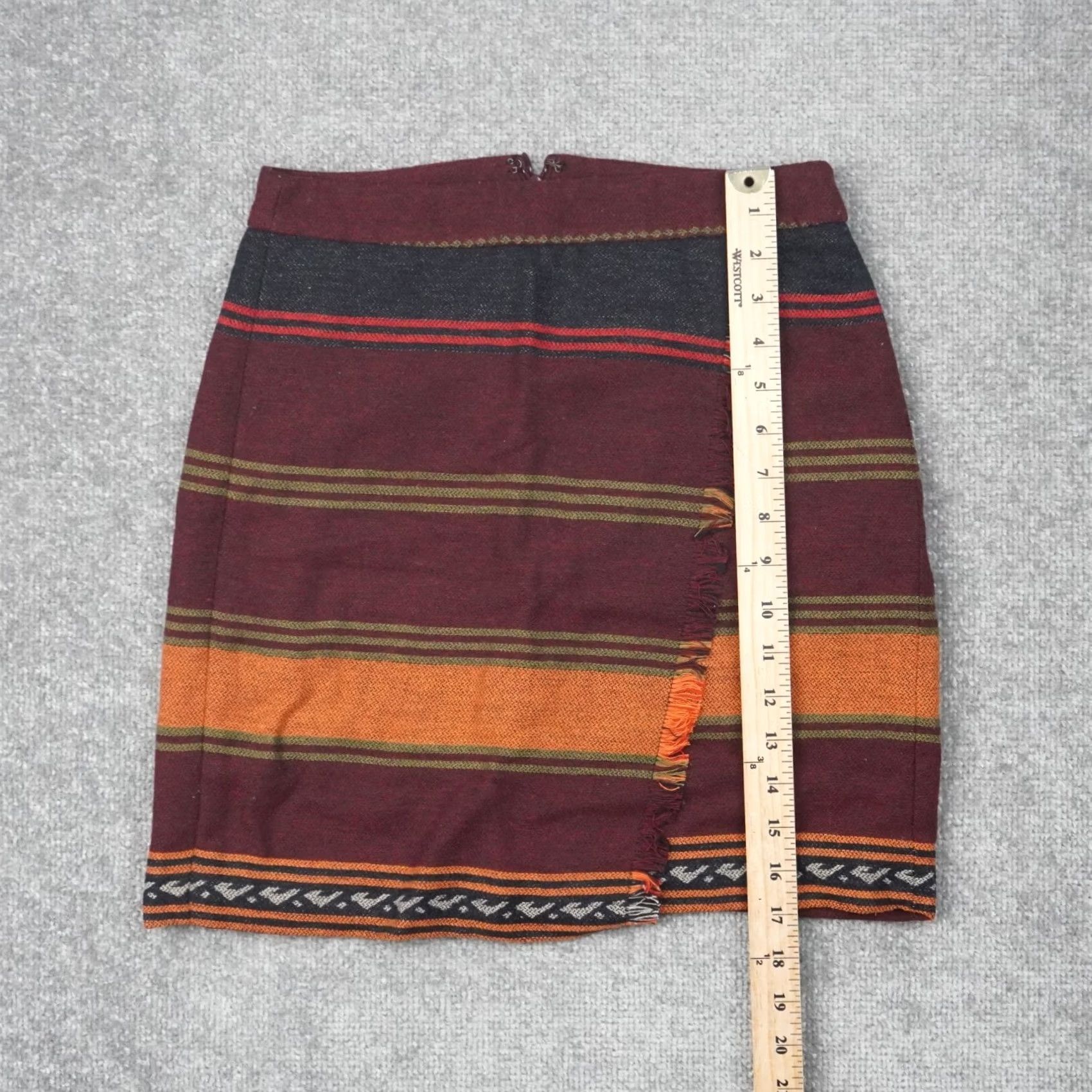 Ann Taylor Ann Taylor Loft Southwestern Blanket Fringe Faux Wrap Skirt Womens 00 Multicolor Wool Blend Fringe Aztec Southwestern Wrap Skirt Womens XX? Size 24" / US 00 / IT 34 - 5 Thumbnail