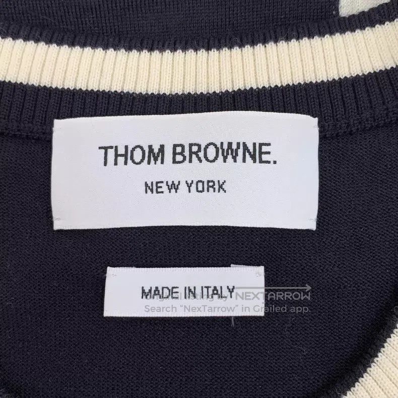 Thom Browne Thom Browne Dark blue round neck long-sleeve knitted sweat Size US L / EU 52-54 / 3 - 5 Thumbnail