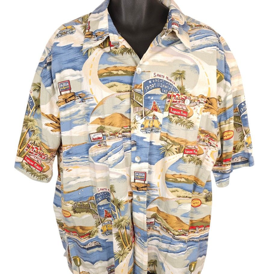 Other Laguna Beach Hawaiian Shirt Mens Size 3XL Beige Surfer Surf Size US XXL / EU 58 / 5 - 1 Thumbnail