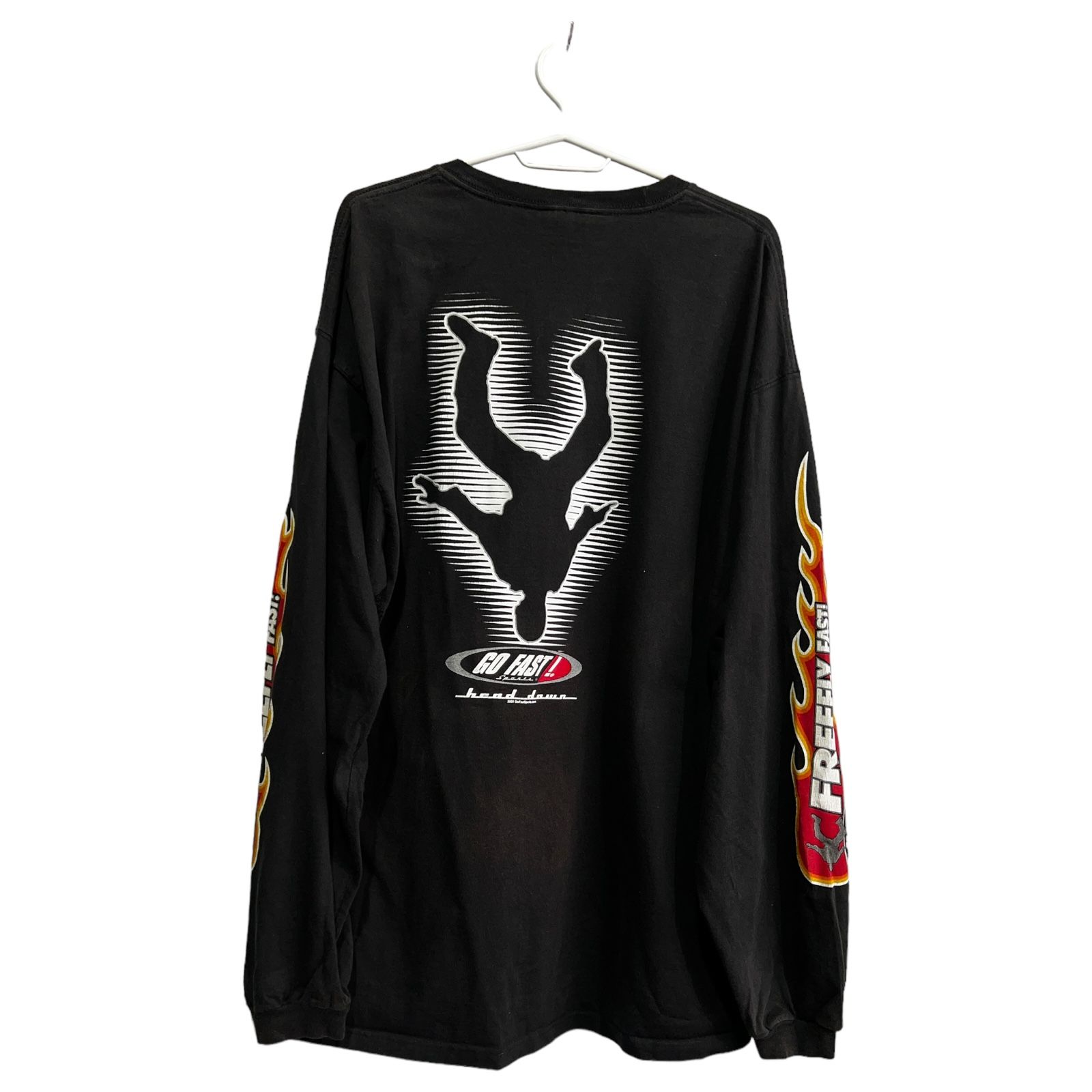 Pre-owned Moto X Racing 2002 Vintage Go Fast Racing Long Sleeve Shirt Size Xl In Black