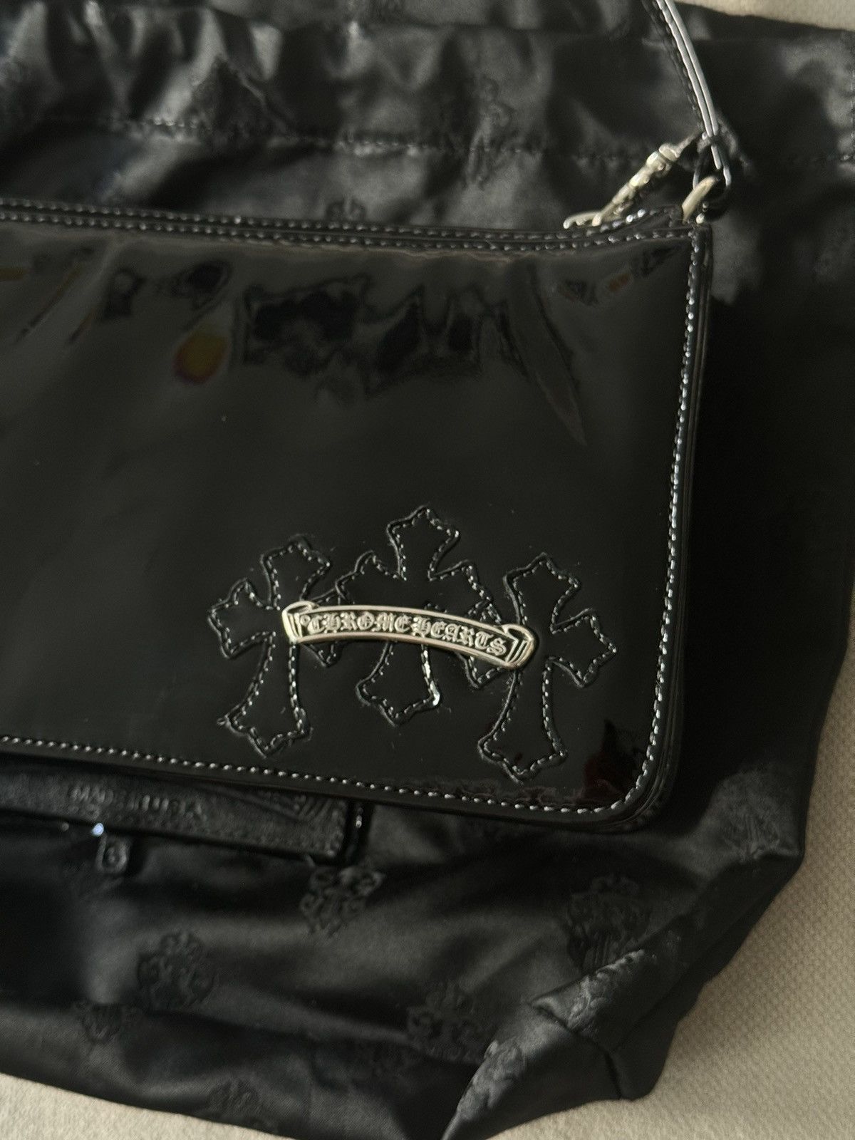 Chrome Hearts The Night Cemetery Leather Crosspatch Bag