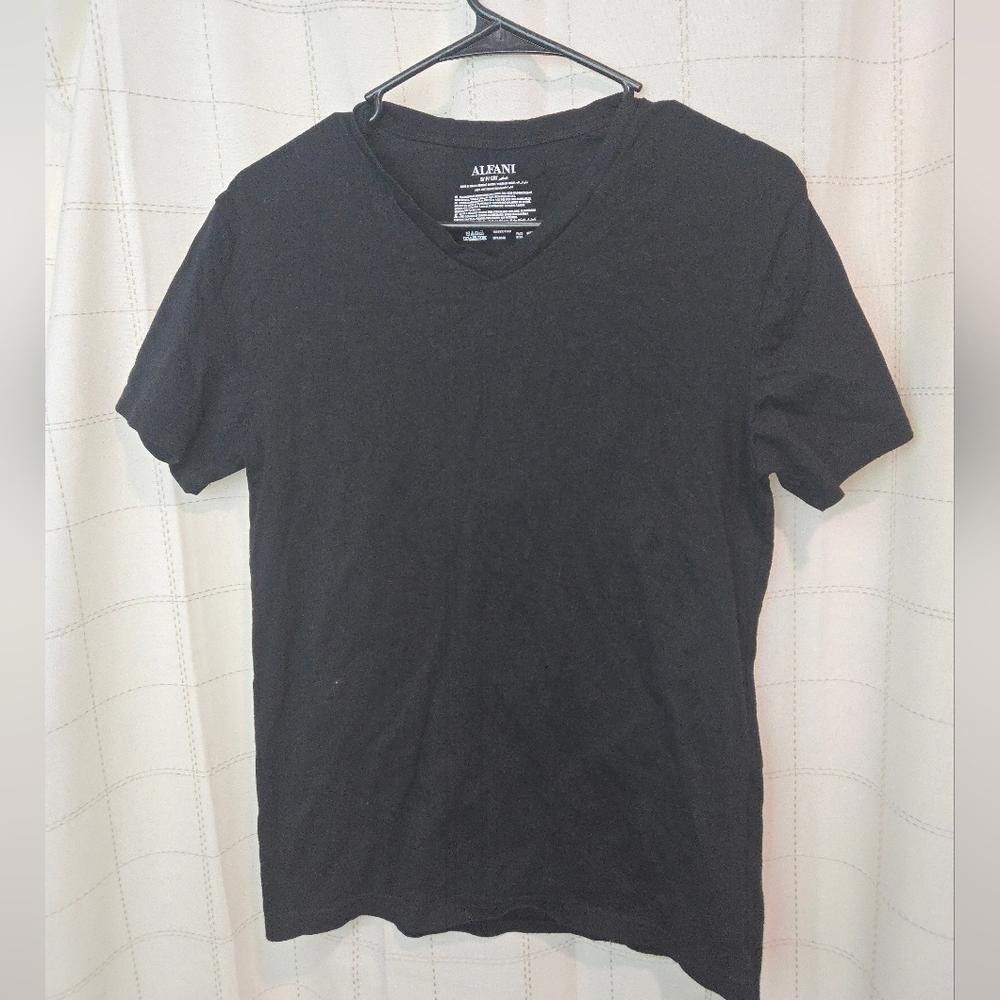 Alfani Alfani Men's Black V-Neck Shirt Size US S / EU 44-46 / 1 - 1 Thumbnail