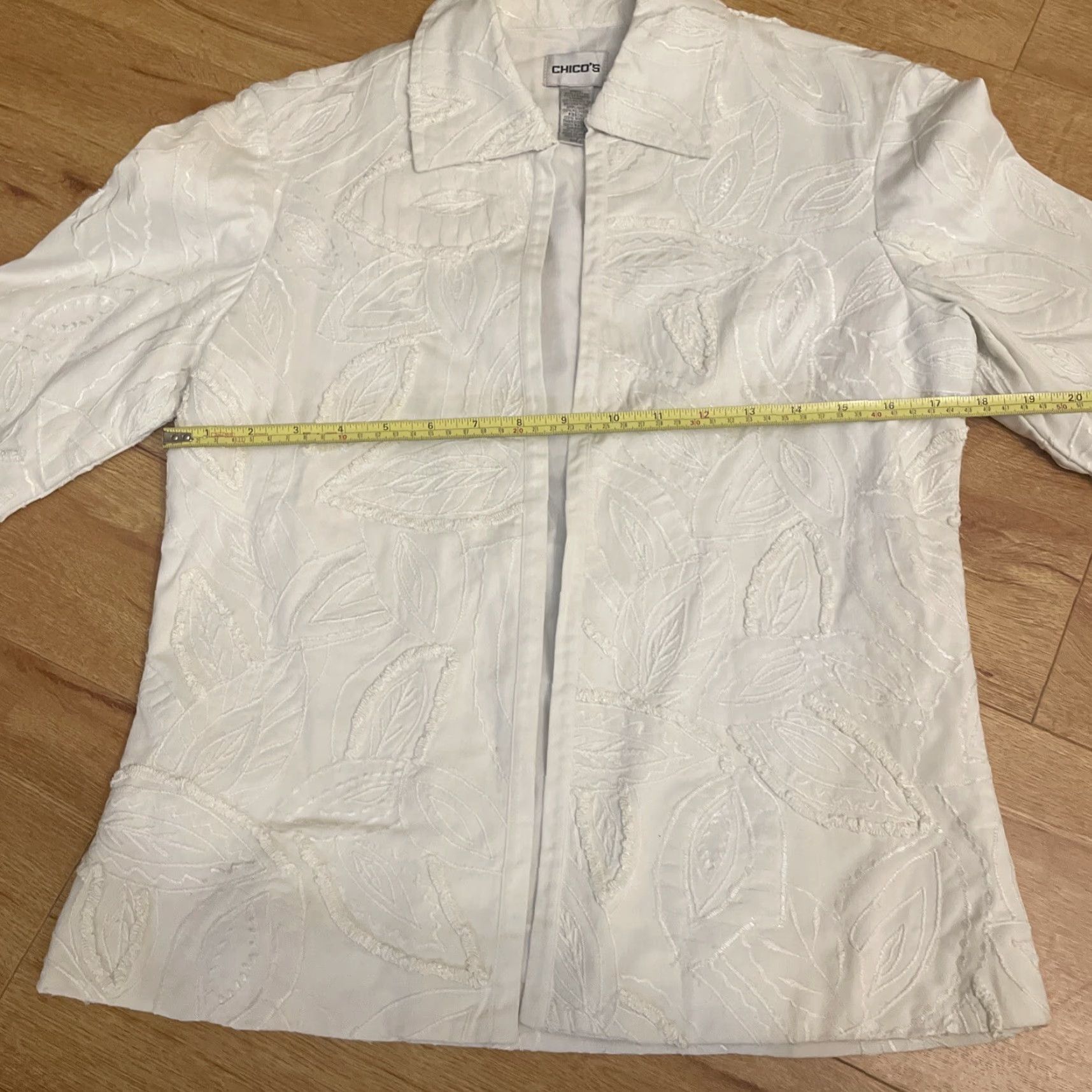 Vintage VINTAGE Chico’s Blazer Jacket Floral Embroidery Leaf Botanical Ivory S Women Size S VTG Size S / US 4 / IT 40 - 7 Thumbnail