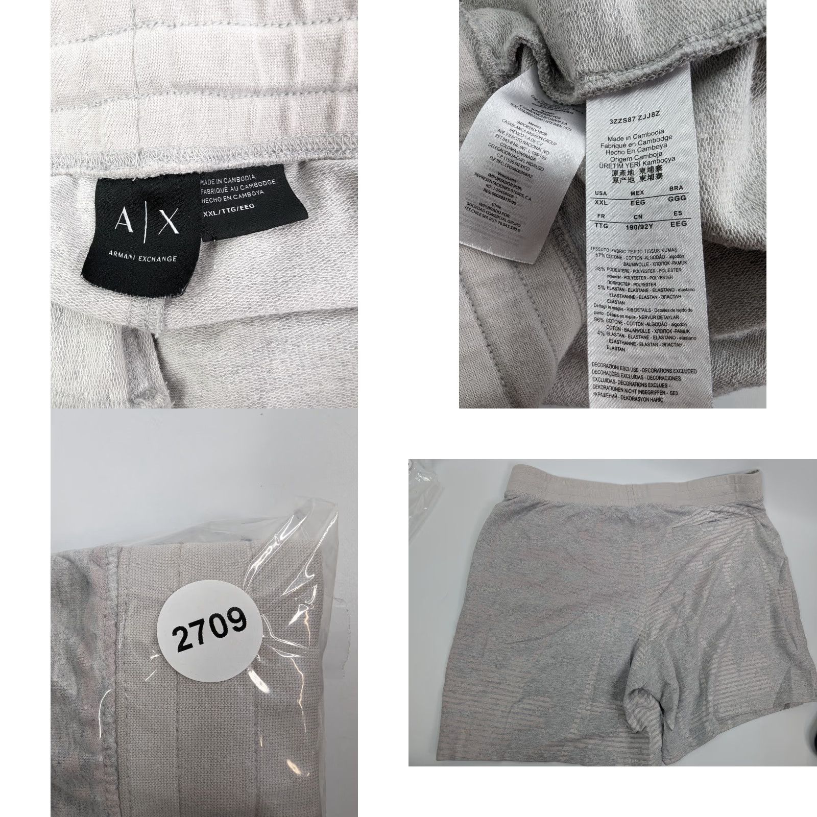 Armani Exchange Armani Exchange A|X Striped Palms Fleece Sweat Shorts Mens 2XL Grey Abstract Sweat Shorts Mens 2XL Gray Abstract Size US 39 - 8 Thumbnail
