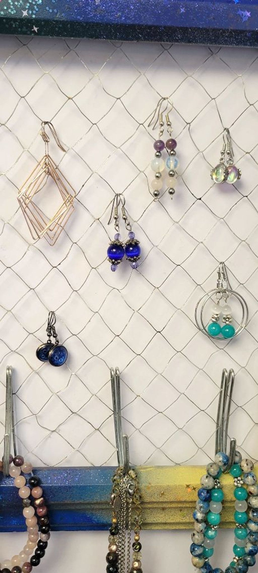 Handmade Upcycled photo frame jewelry organizer Size ONE SIZE - 6 Thumbnail