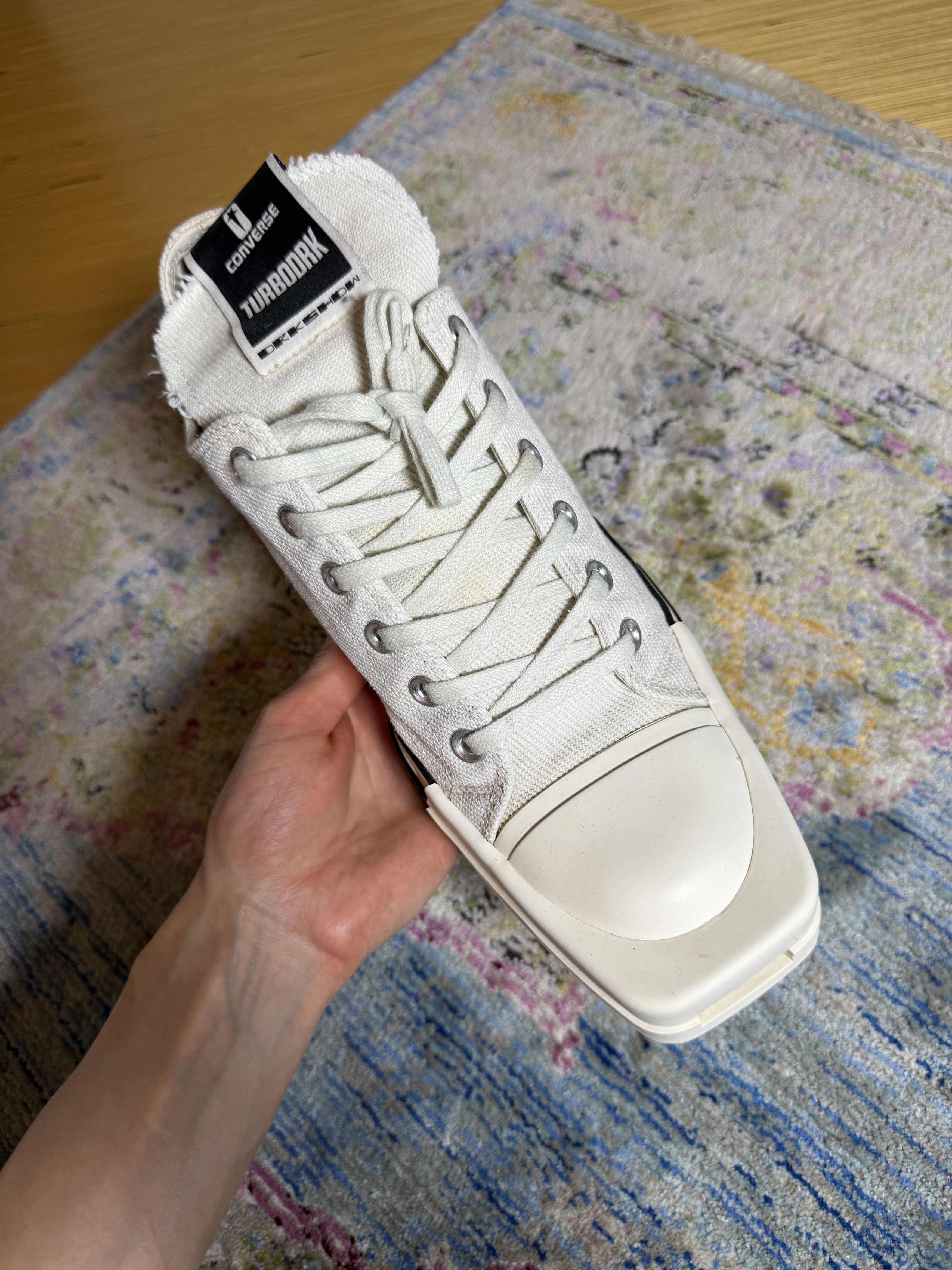 Converse × Rick Owens Drkshdw Converse Rick Owens TURBODRK Chuck 70 Low White Sneakers Size US 10 / EU 43 - 13 Thumbnail