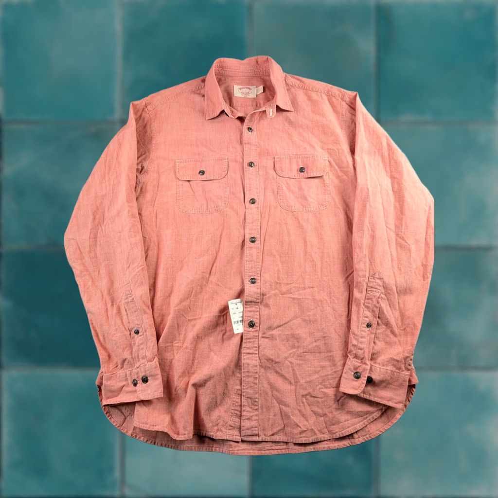 Brooks Brothers Brooks Brothers Shirt Men's L Red Cotton Chambray Pockets Button Up Long Sleeve Size US L / EU 52-54 / 3 - 1 Thumbnail