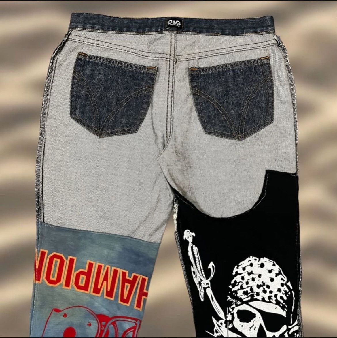 Dolce & Gabbana 2000s Dolce & Gabbana Patchwork Denim Size US 29 - 4 Thumbnail