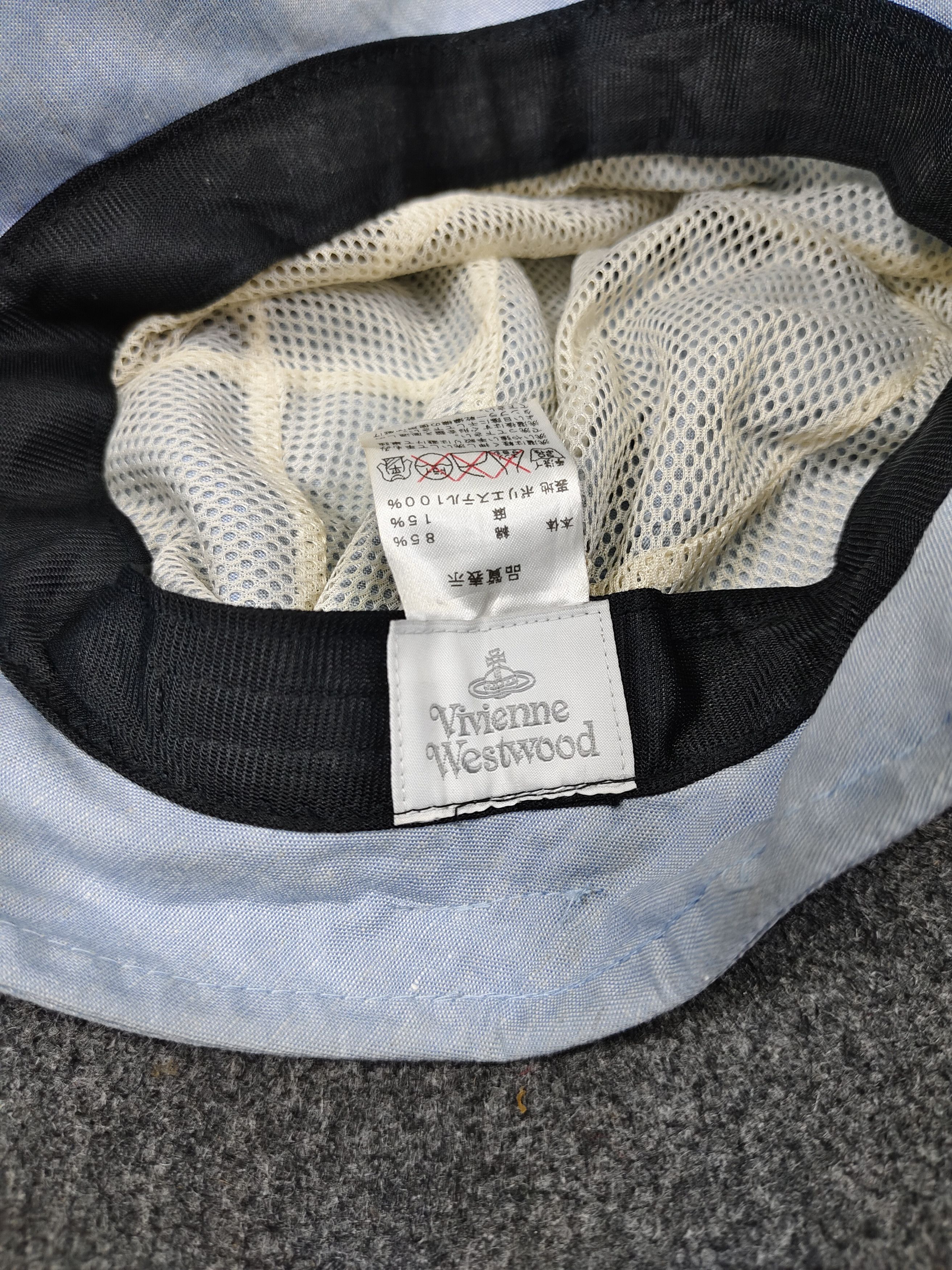 Vivienne Westwood 2000s V.W🇬🇧 Y2K Punk Orb Logo Embroidered Bucket Hat Size ONE SIZE - 7 Thumbnail