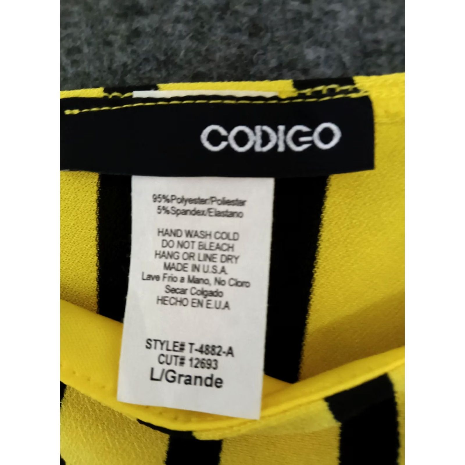 Vintage Codigo Women's One Piece Black Yellow Striped Swimsuit L Size ONE SIZE - 5 Thumbnail