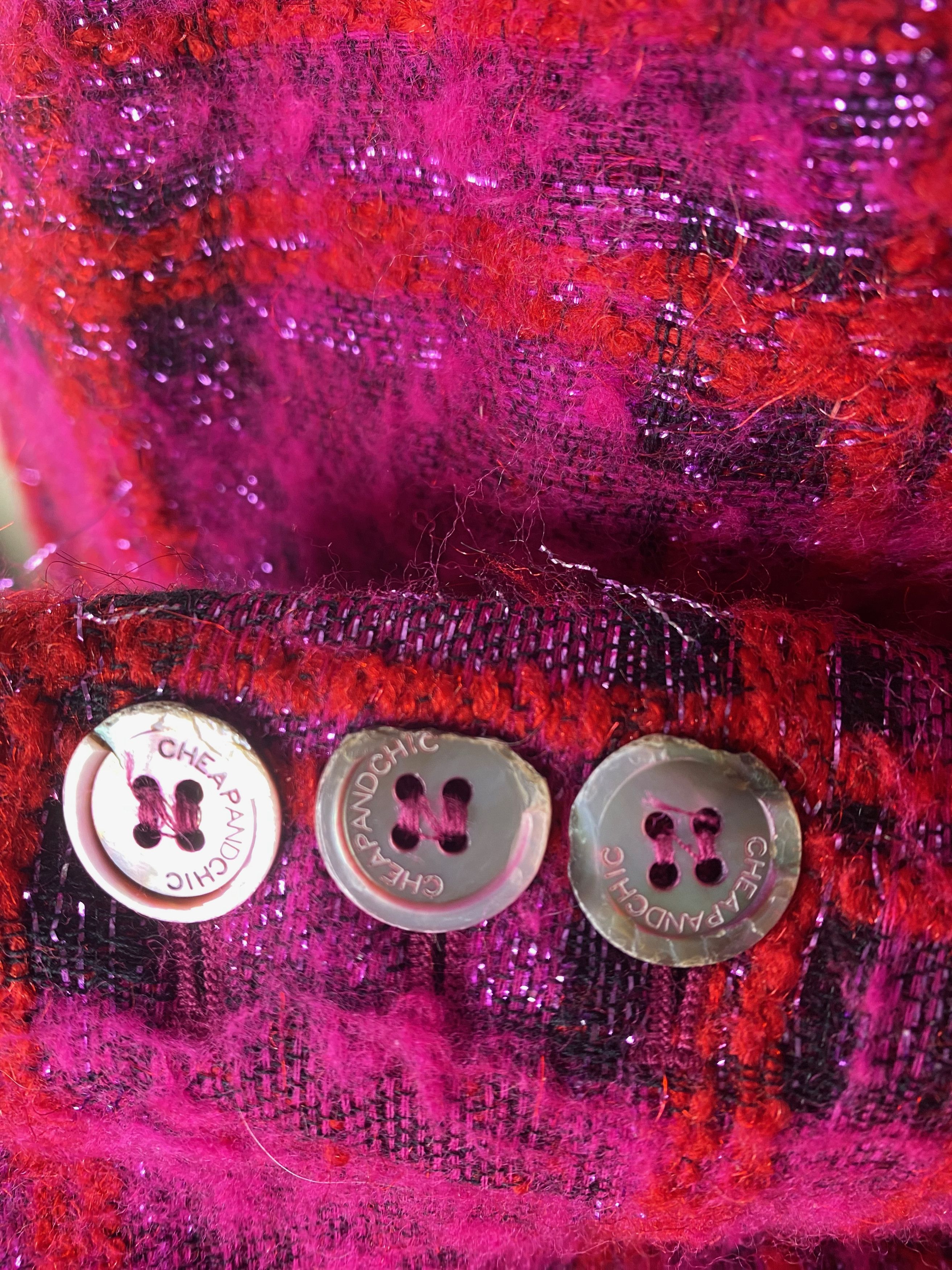 Moschino Moschino Cheap and Chic - Tweed Pink Blazer Size ONE SIZE - 12 Thumbnail