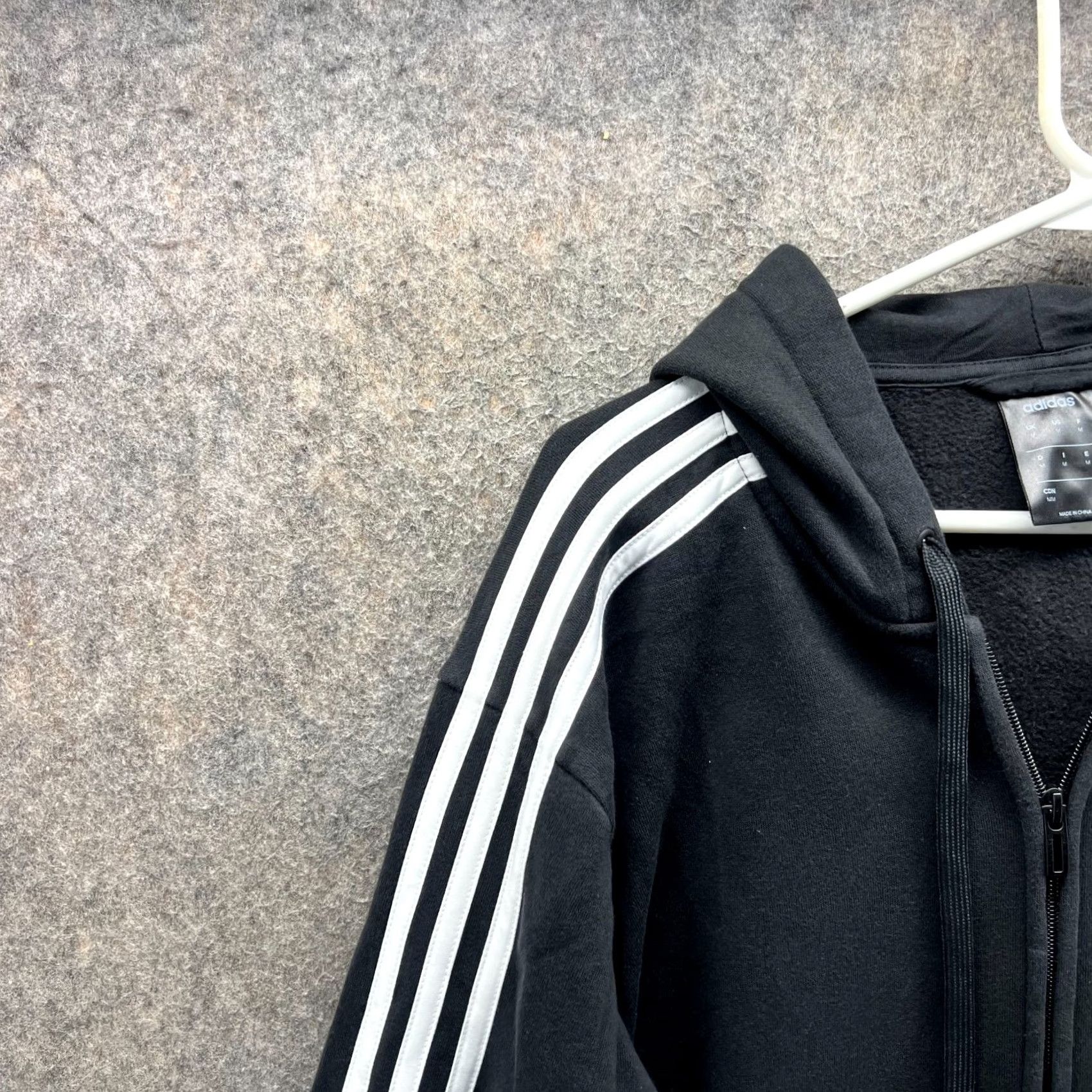 Adidas Adidas Jacket Mens Medium Black White Full Zip Hooded Athletic Trefoil Fleece Shirt Size US M / EU 48-50 / 2 - 7 Thumbnail