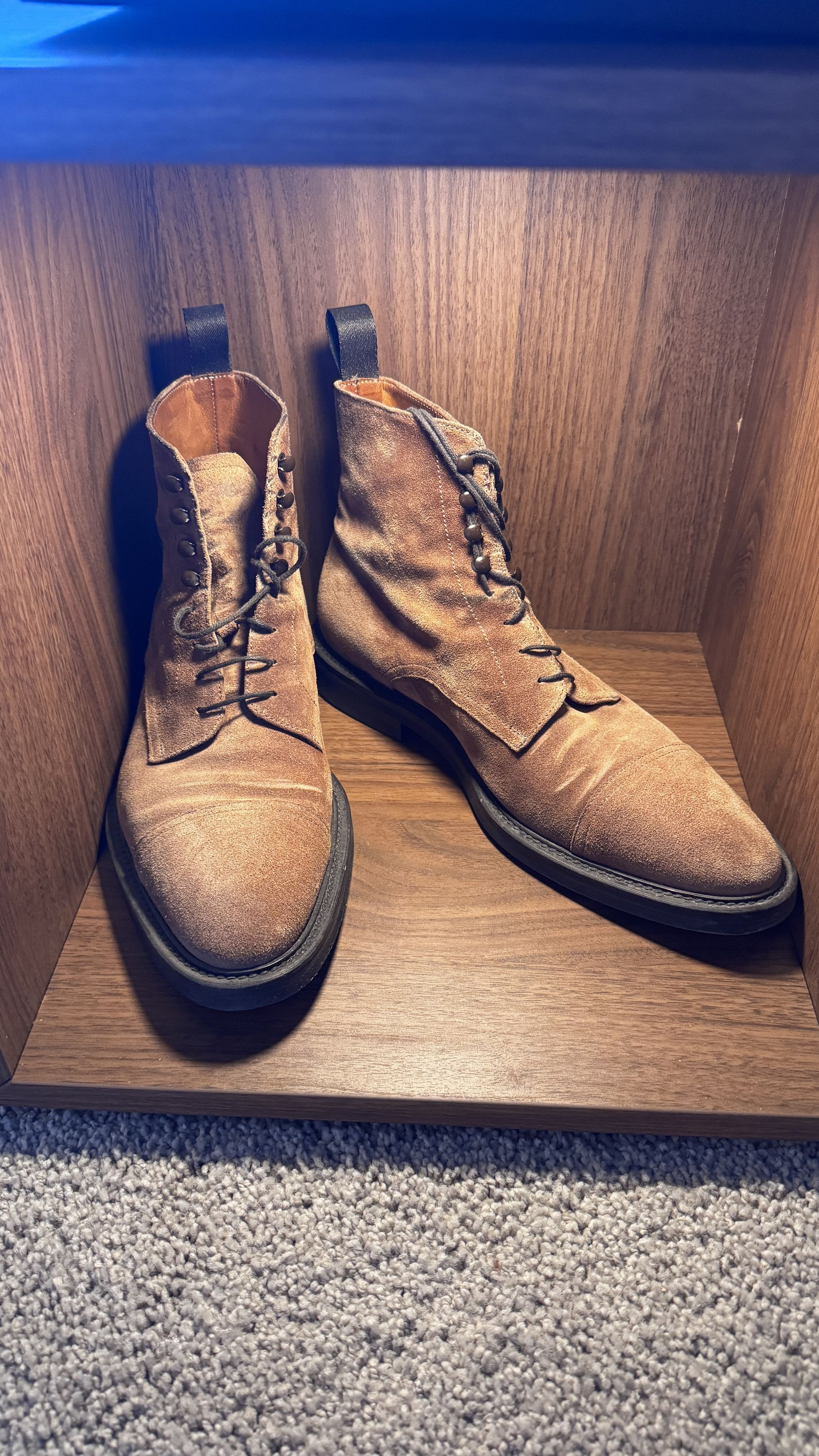 Harry Rosen Suede cap toe lace-up boots Size US 8.5 / EU 41-42 - 1 Thumbnail