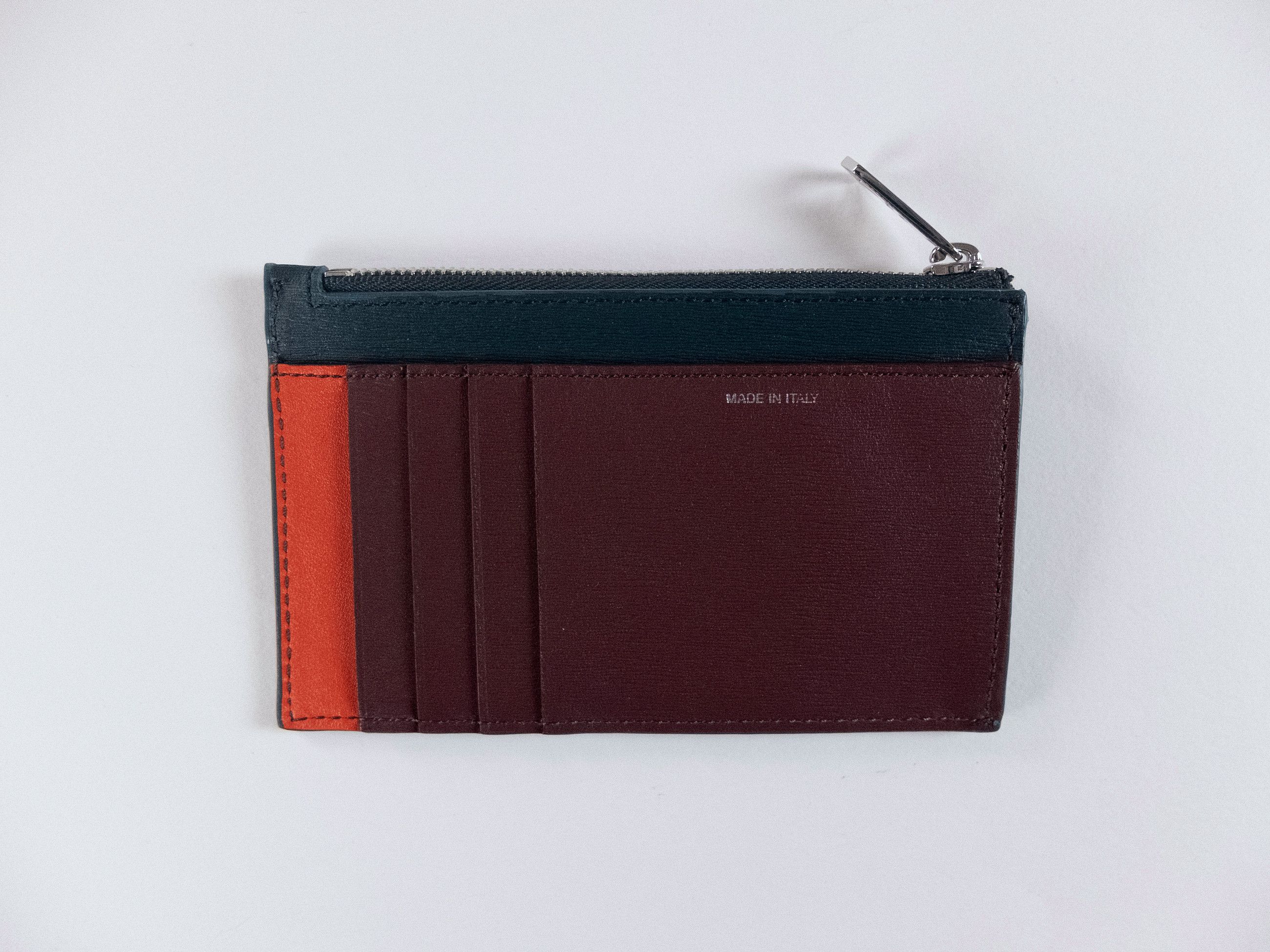 Paul Smith PAUL SMITH burgundy & petrol blue zip leather card holder q Size ONE SIZE - 1 Thumbnail