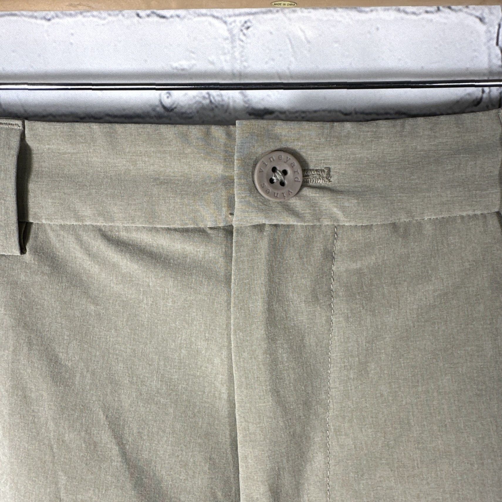 Vineyard Vines Vineyard Vines Performance Shorts Mens 34 Breaker Short Brown Khaki Nylon Chino Casual Pockets Slim Front Zip 9” Inseam 19” Fall Spring Summer Mens Size US 34 / EU 50 - 3 Thumbnail