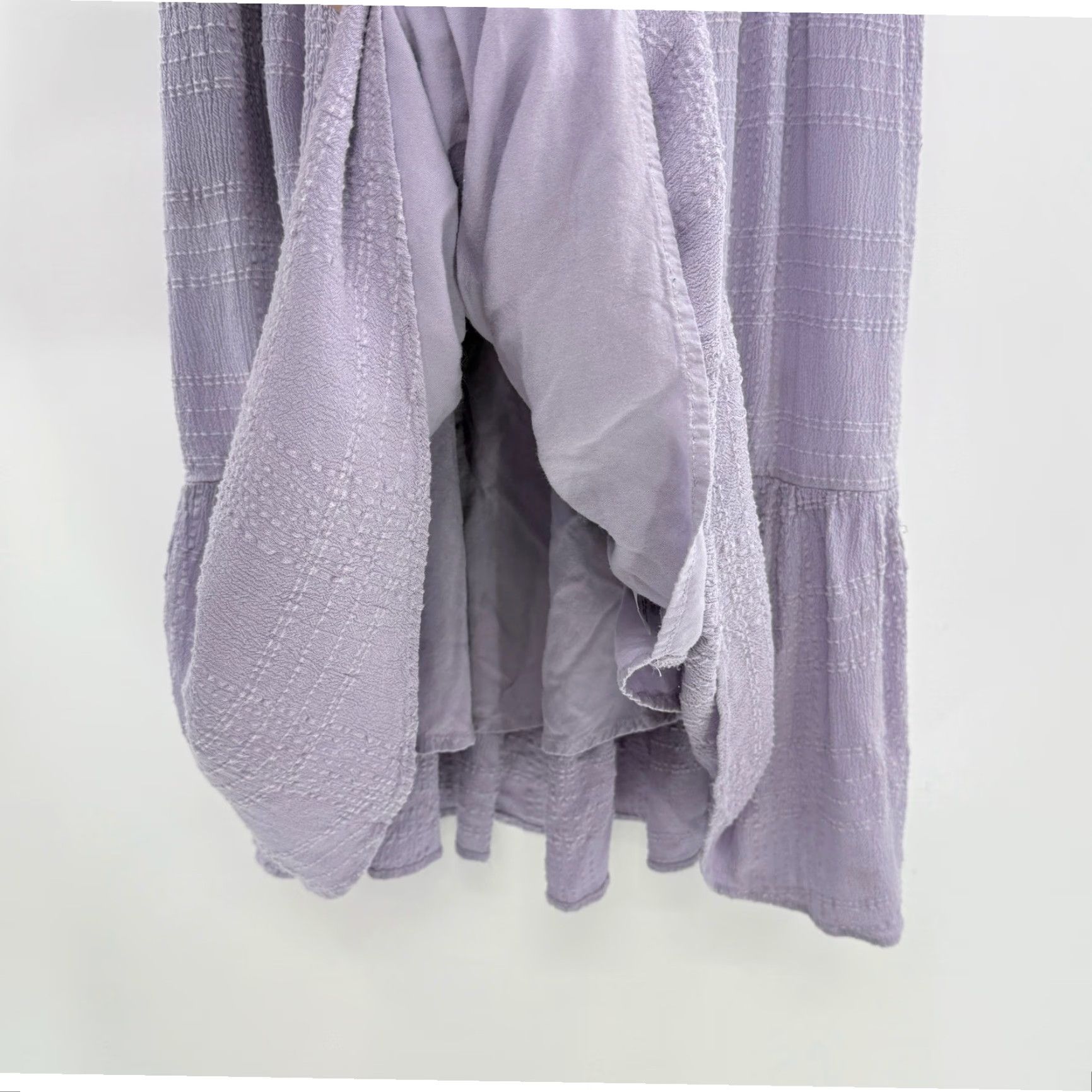 Vintage Lush Mini Dress Lavender Purple Tiered Button Front Sleeveless S Women’s Casual Summer Flowey Rayon Dress Size S / US 4 / IT 40 - 6 Thumbnail